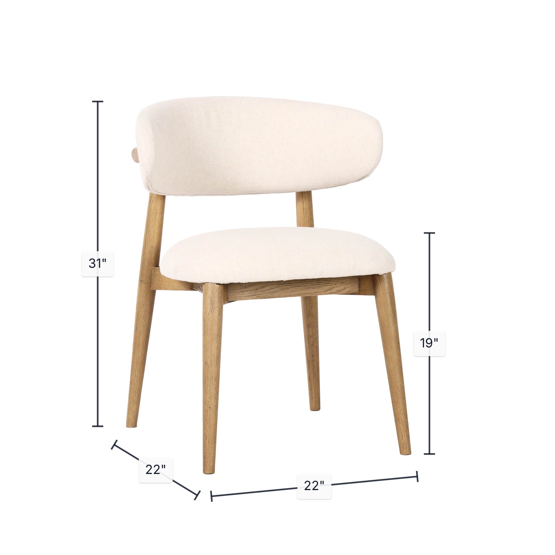 Milo Dining Chair - Savile Flax - Central Designs