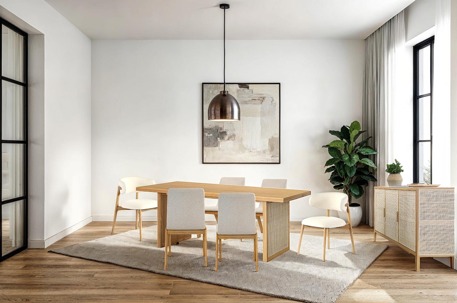 Milo Dining Chair - Savile Flax - Central Designs