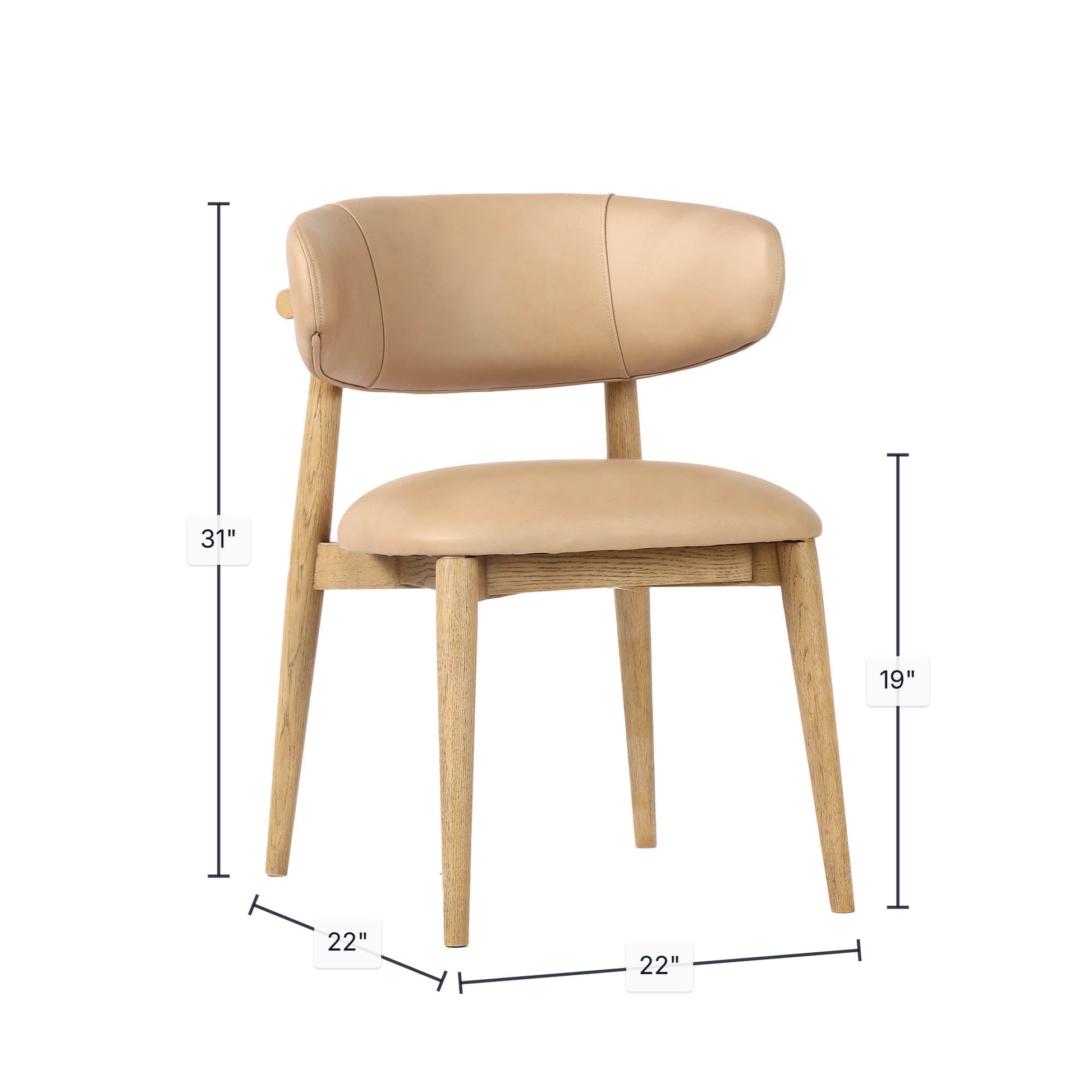 Milo Dining Chair - Nude - Central Designs