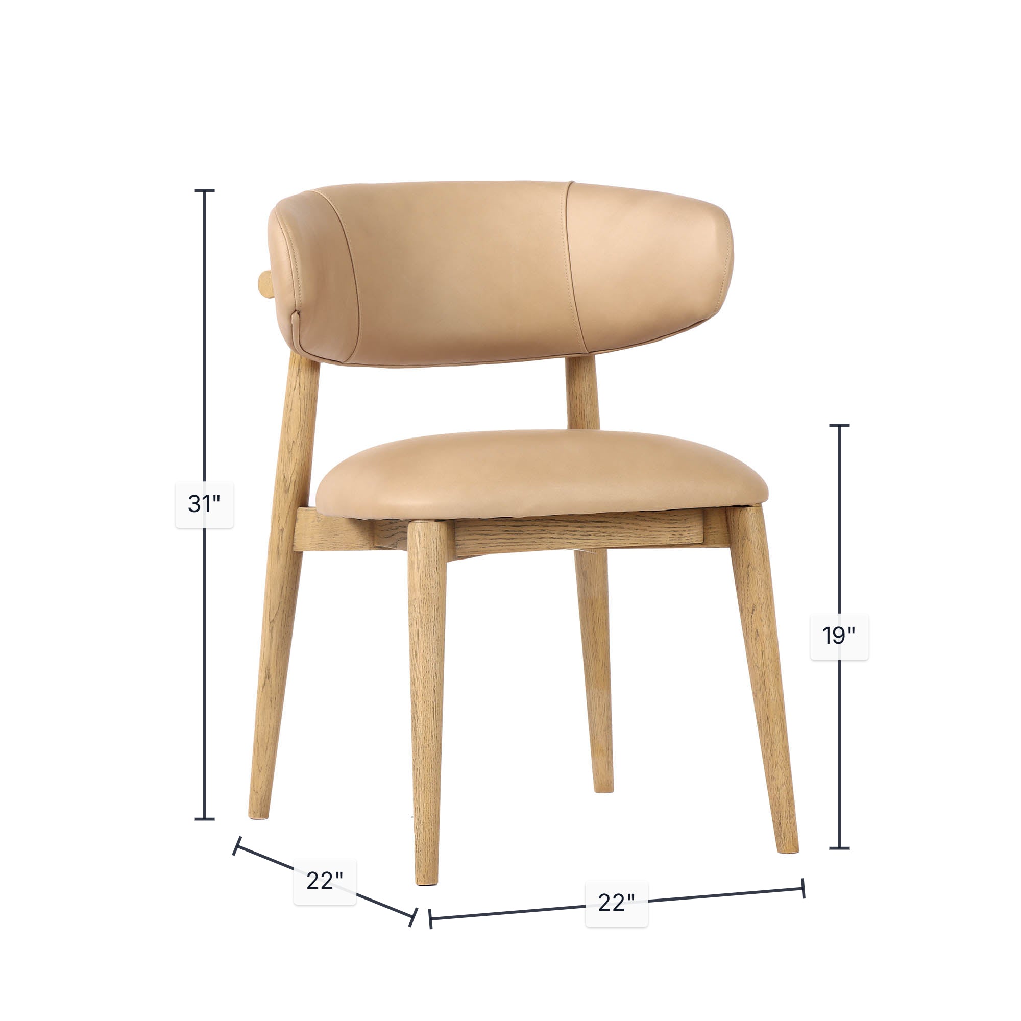 Milo Dining Chair - Nude - Central Designs