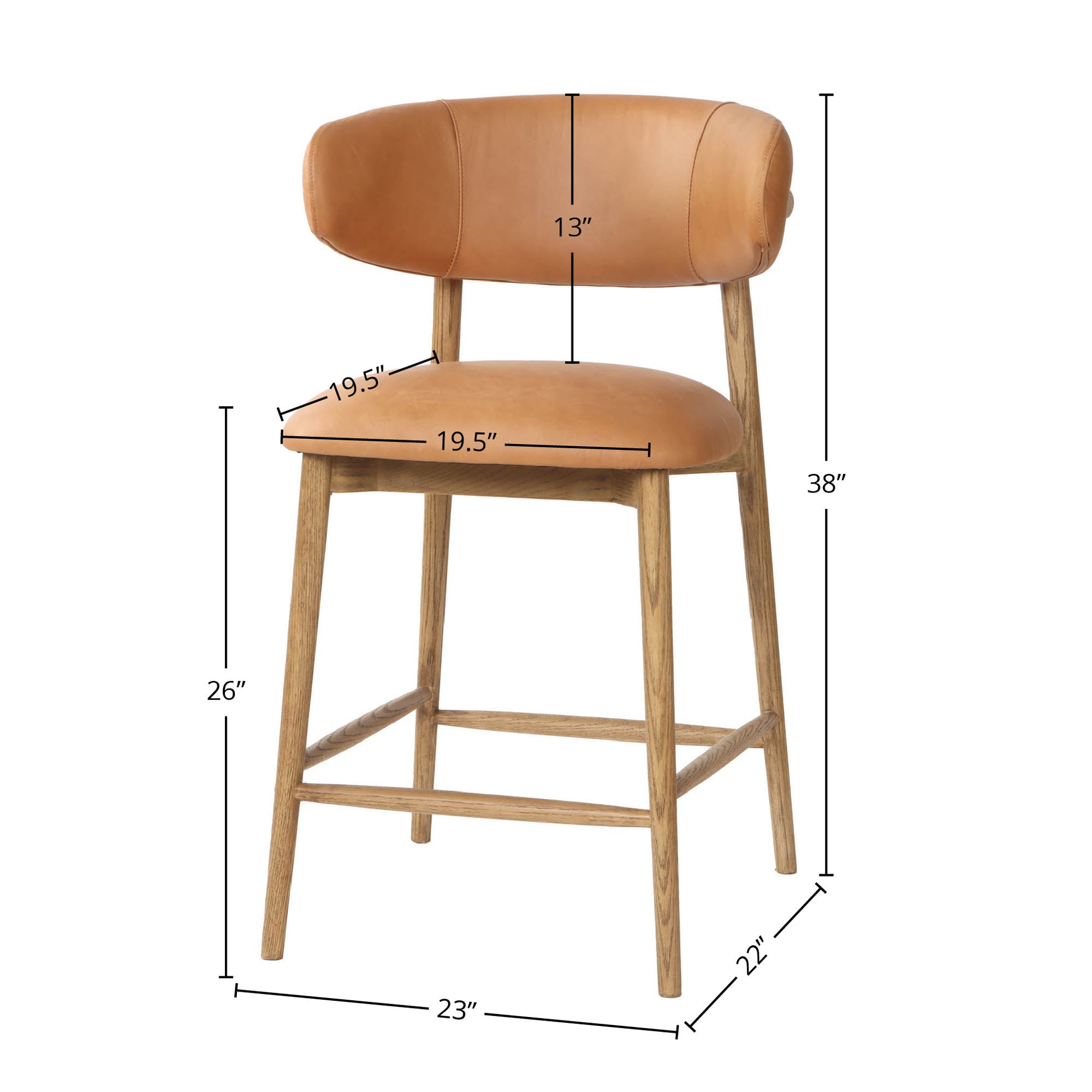 Milo Counter Stool - Hazelnut - Central Designs