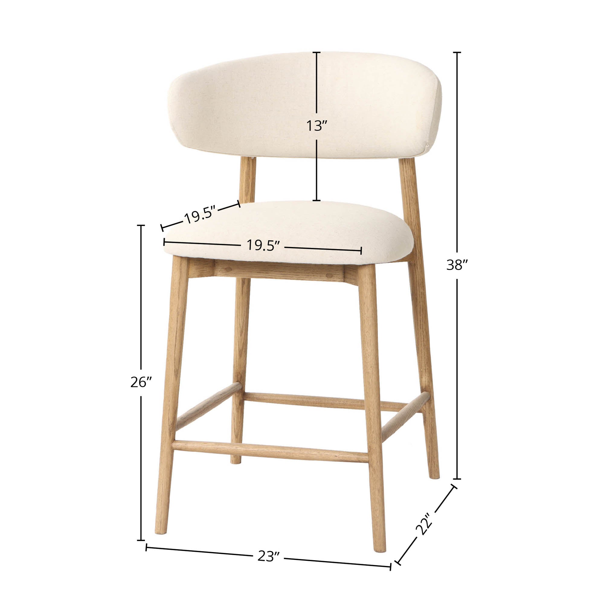 Milo Counter Stool - Savile Flax - Central Designs