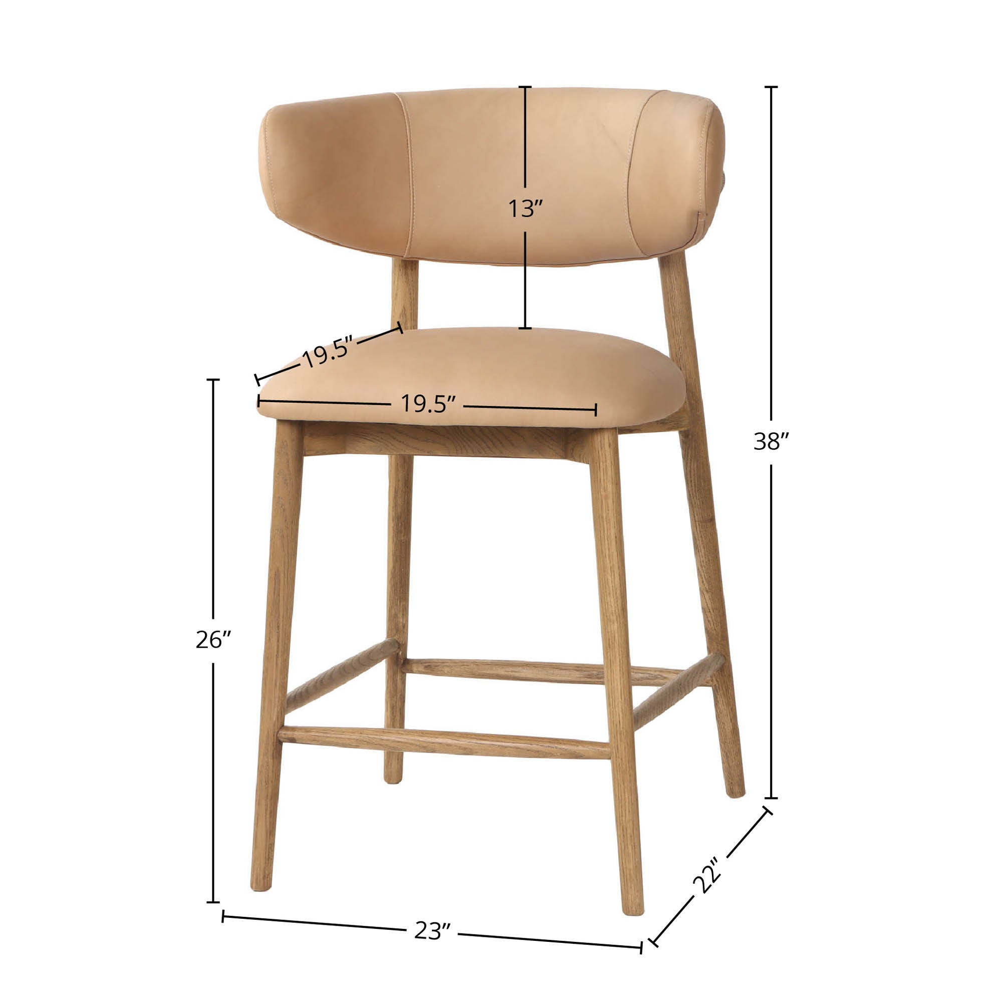 Milo Counter Stool - Nude - Central Designs
