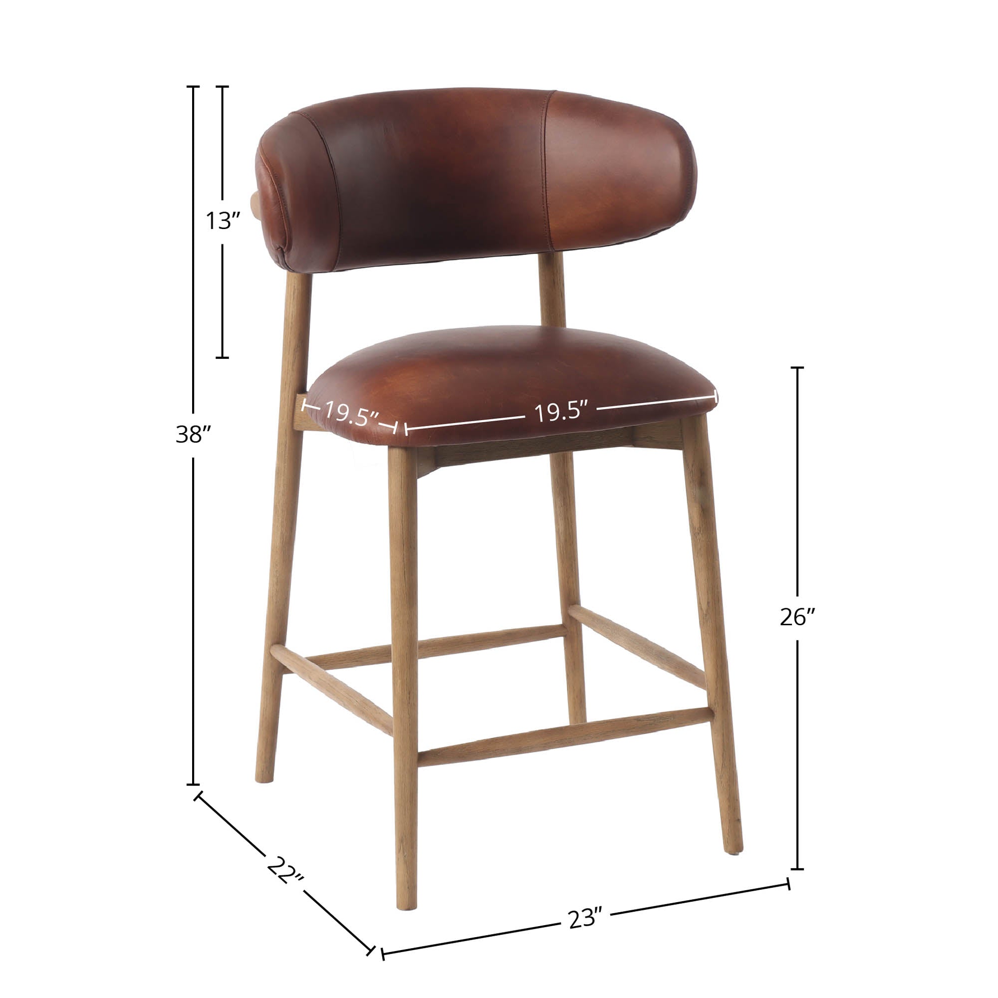 Milo Counter Stool - Tobacco - Central Designs