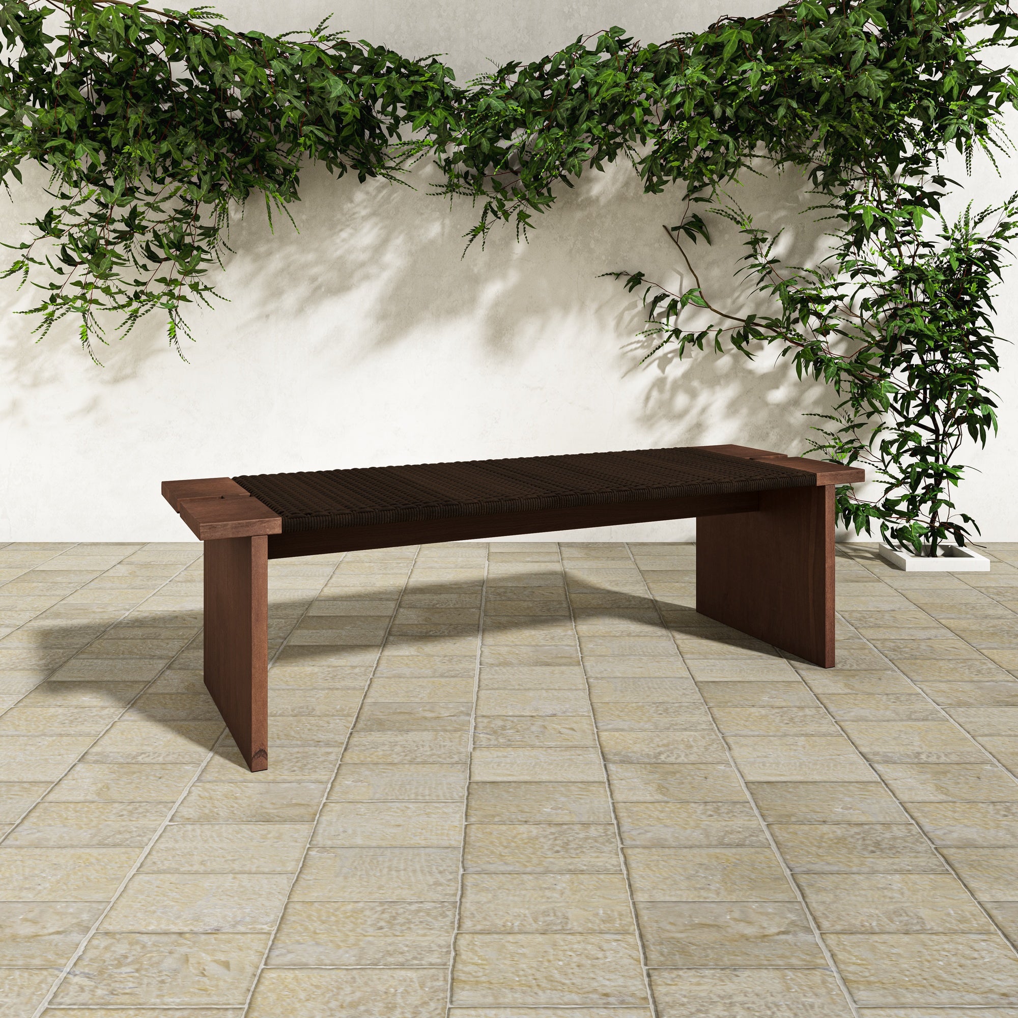 Merritt Outdoor Bench Dark Brown - Central Designs