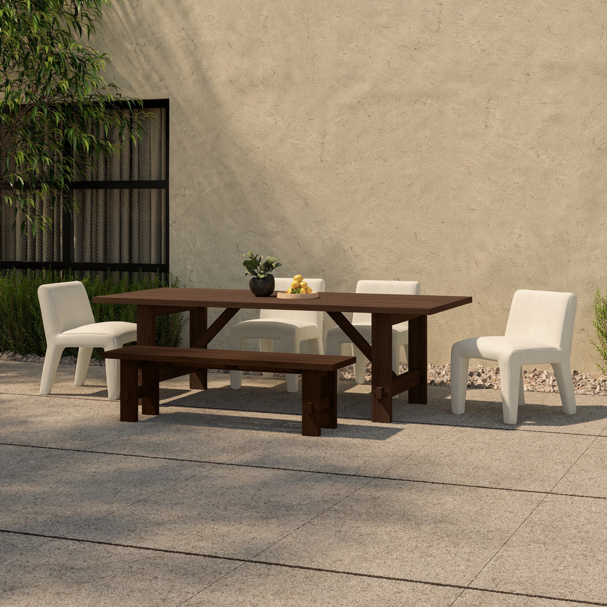 Esmond Outdoor Dining Bench Brown - Central Designs