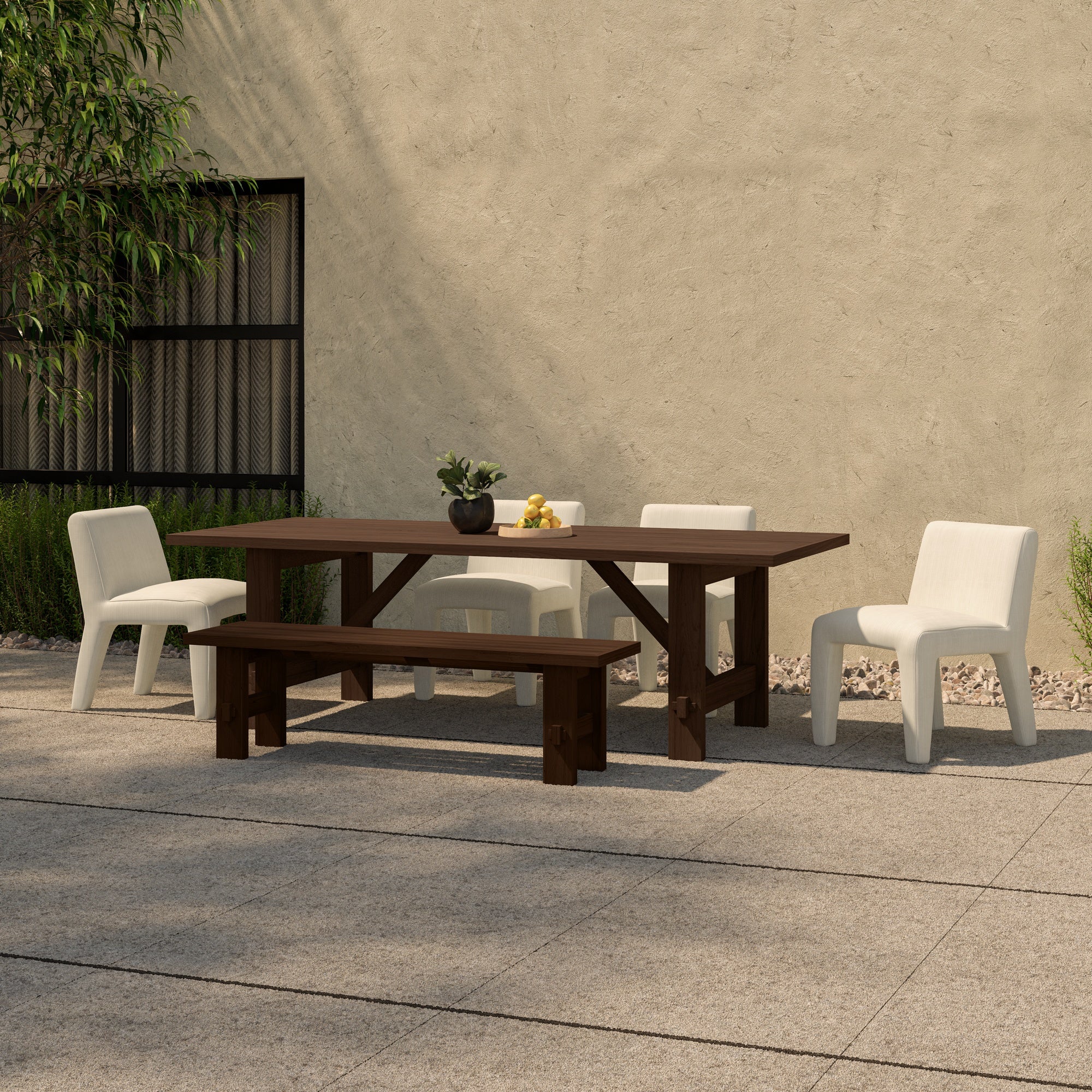 Esmond Outdoor Dining Bench Brown - Central Designs