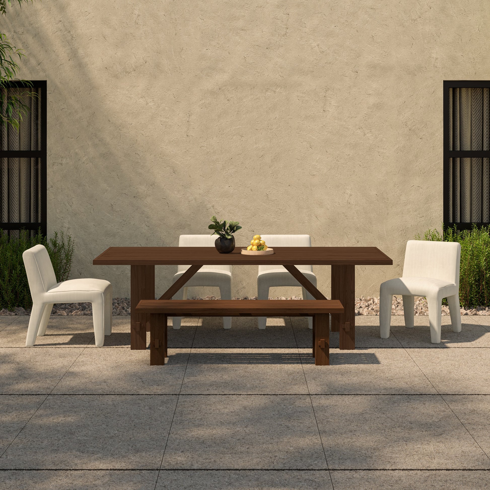 Esmond Outdoor Dining Table Brown - Central Designs