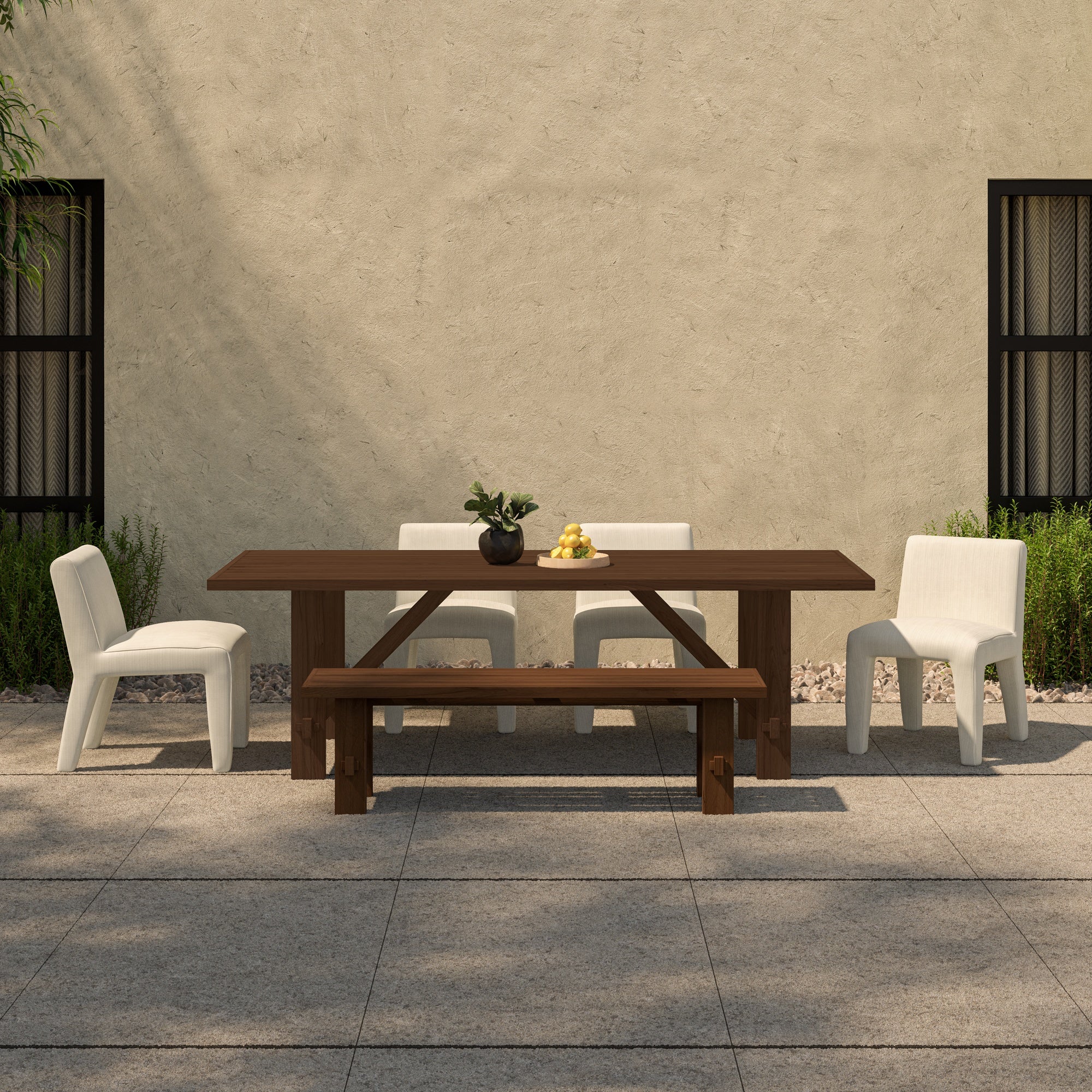 Esmond Outdoor Dining Table Brown - Central Designs