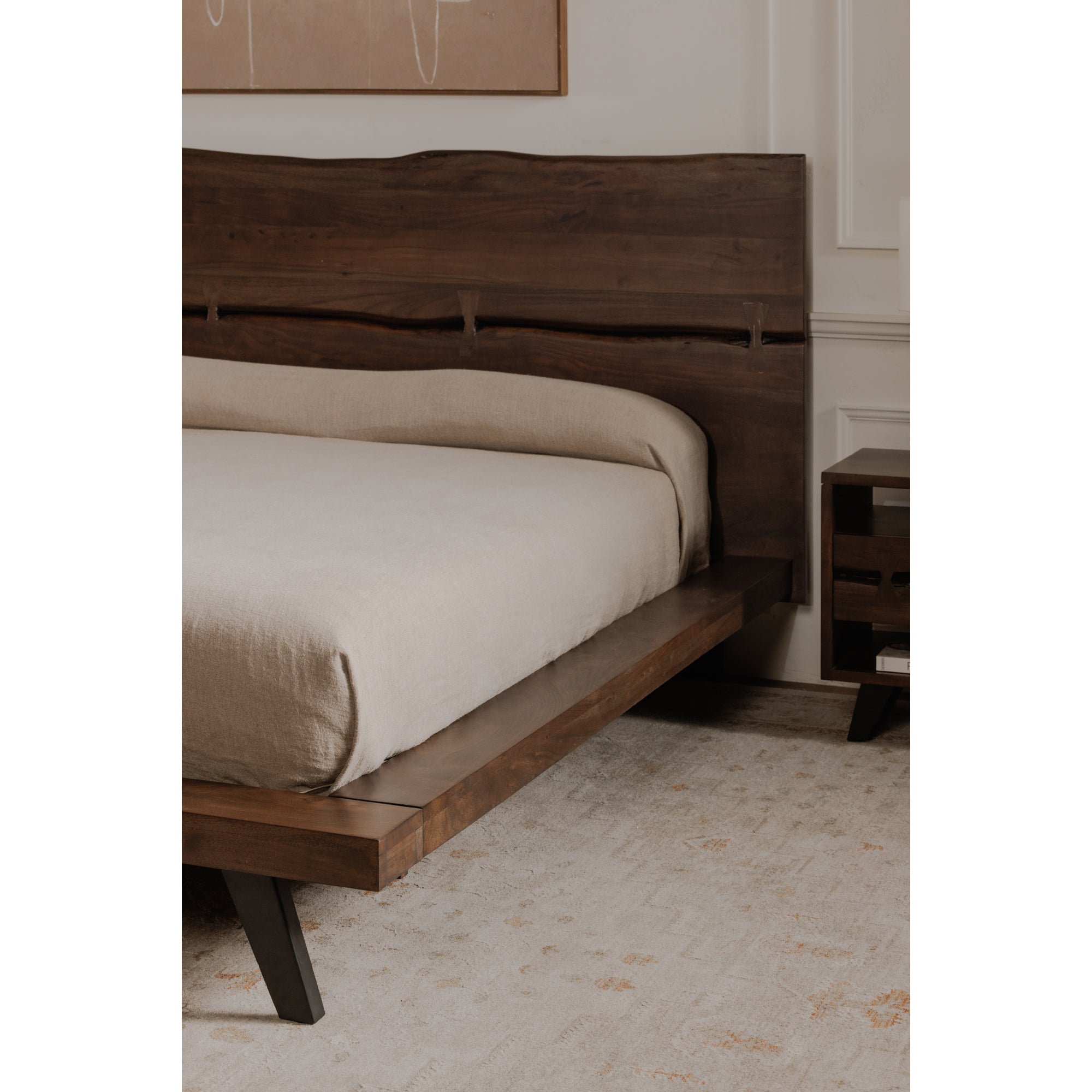 Madagascar Queen Platform Bed Dark Brown