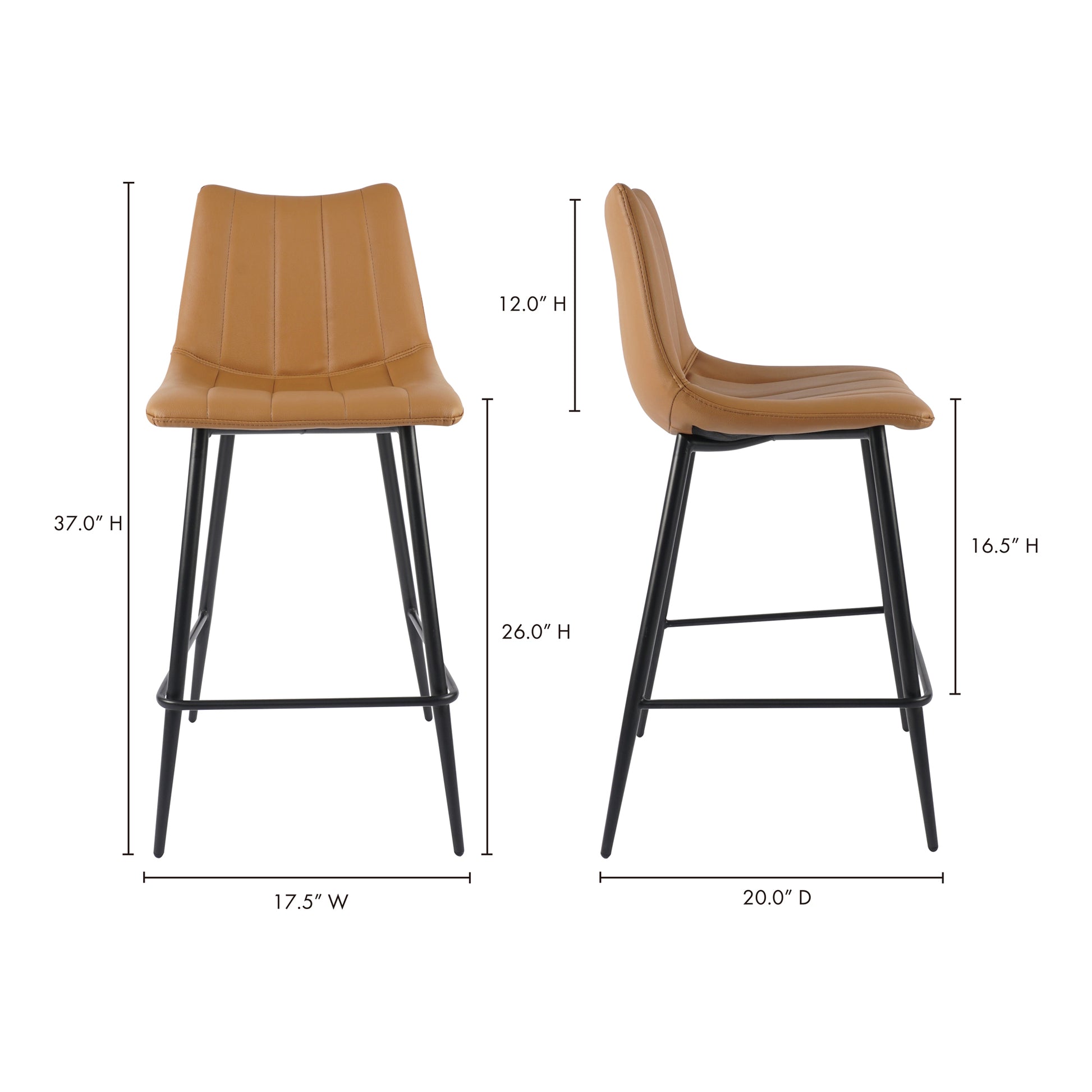 Alibi Counter Stool Tan - Set Of Two - Central Designs