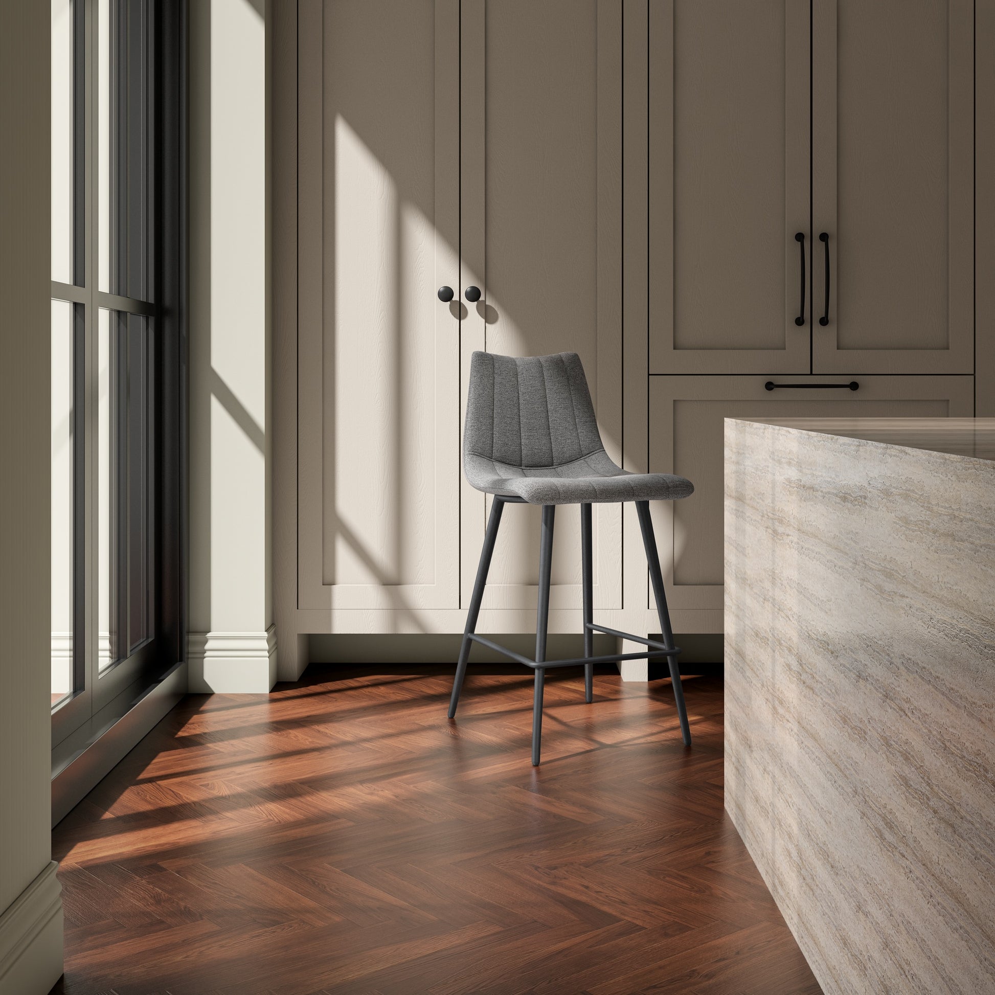 Alibi Counter Stool Dark Grey - Set of Two - Central Designs