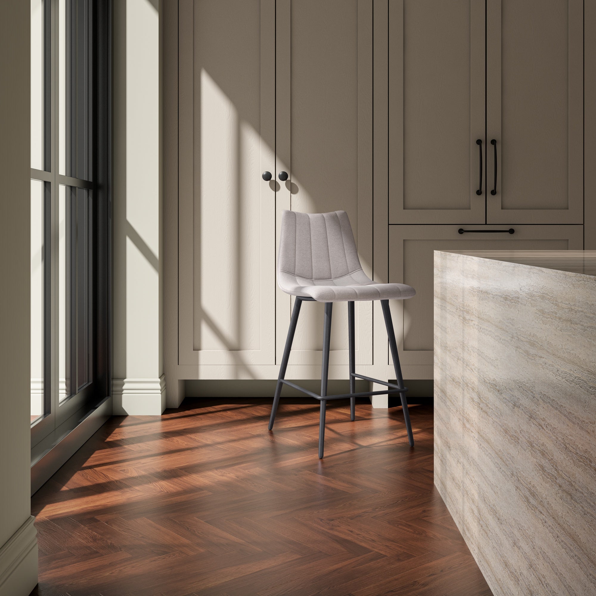 Alibi Counter Stool Beige - Set of Two - Central Designs