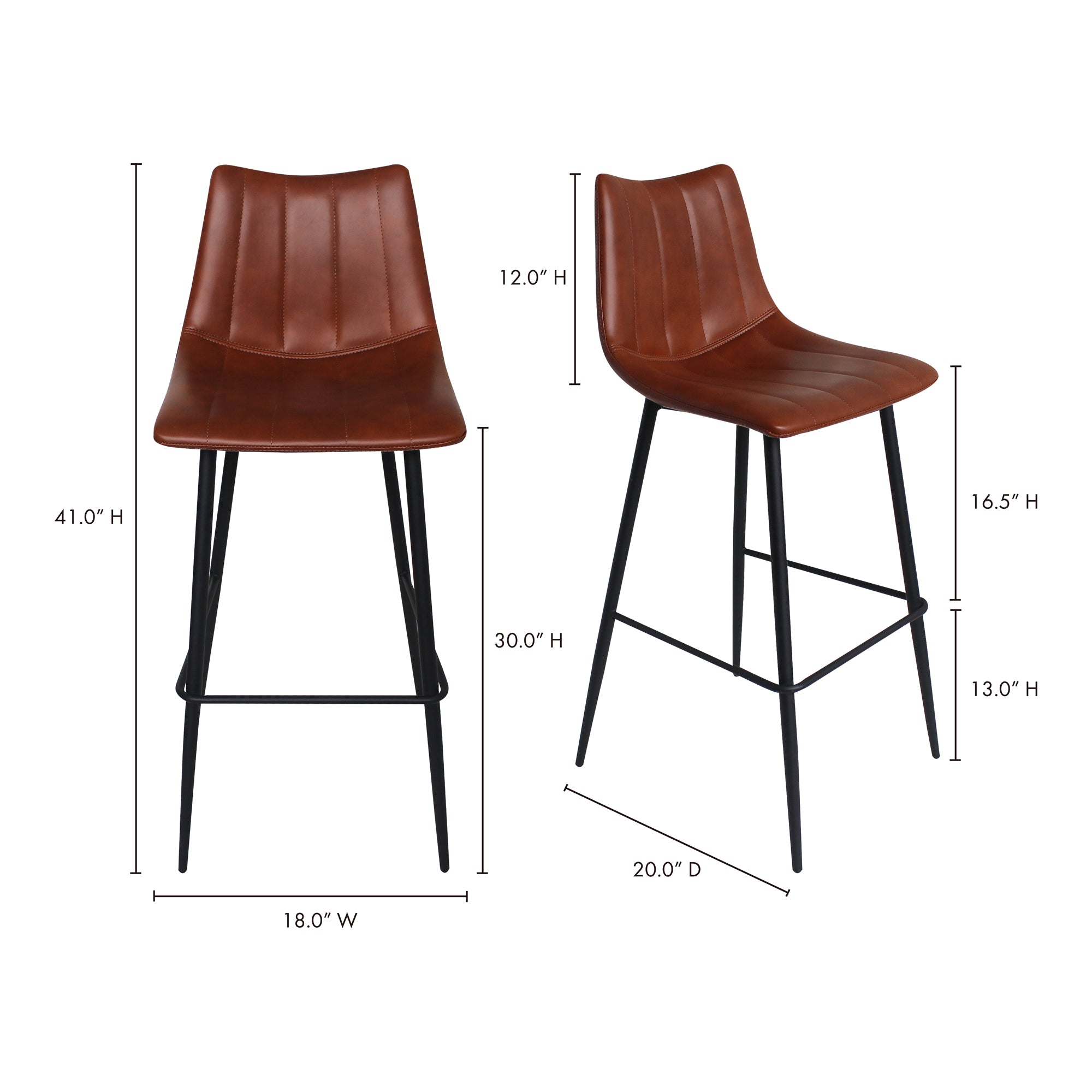 Alibi Barstool Brown - Set Of Two - Central Designs