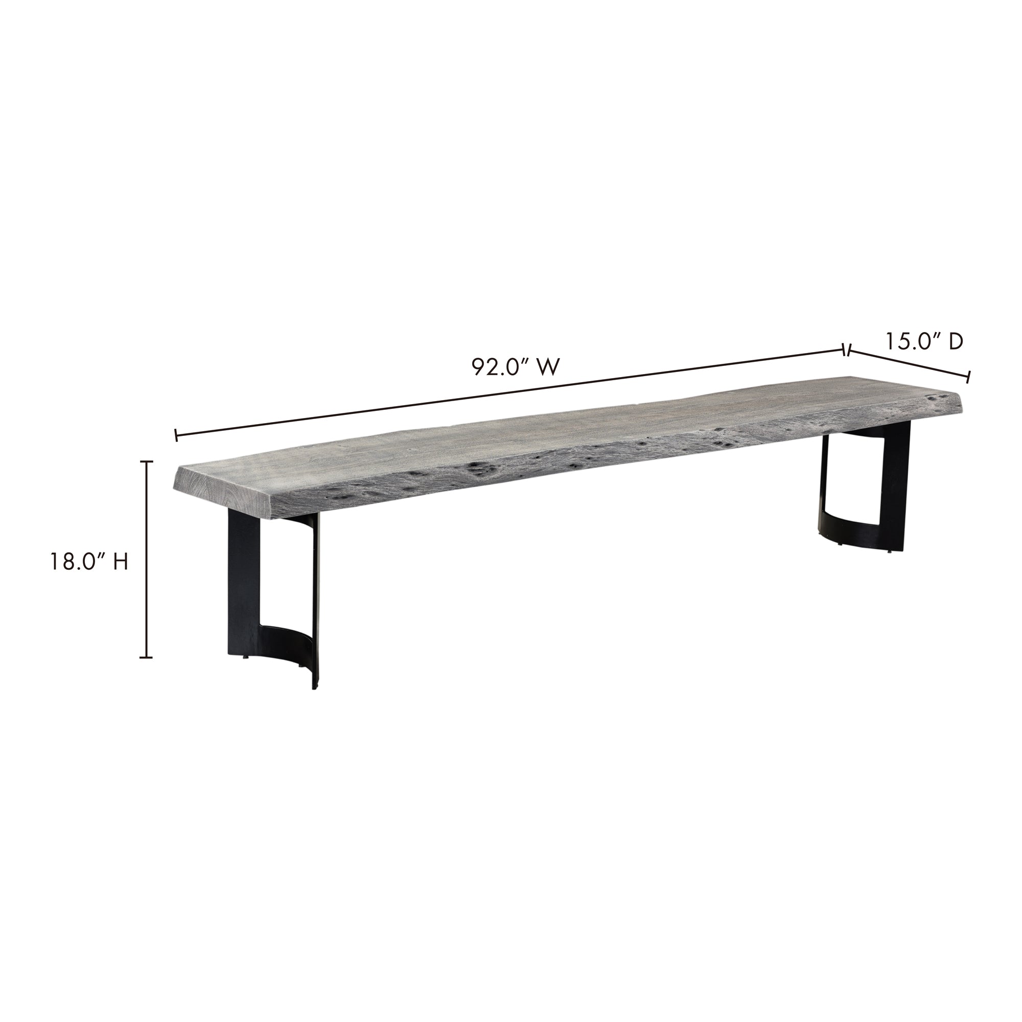 Bent Bench Small Grey