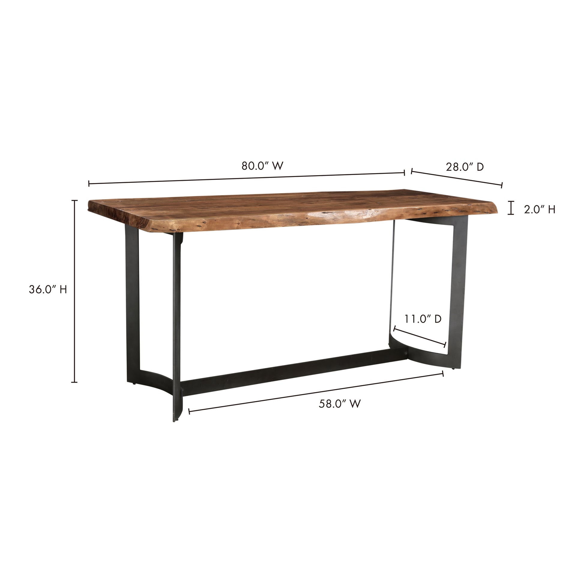 Bent Counter Table Brown - Central Designs