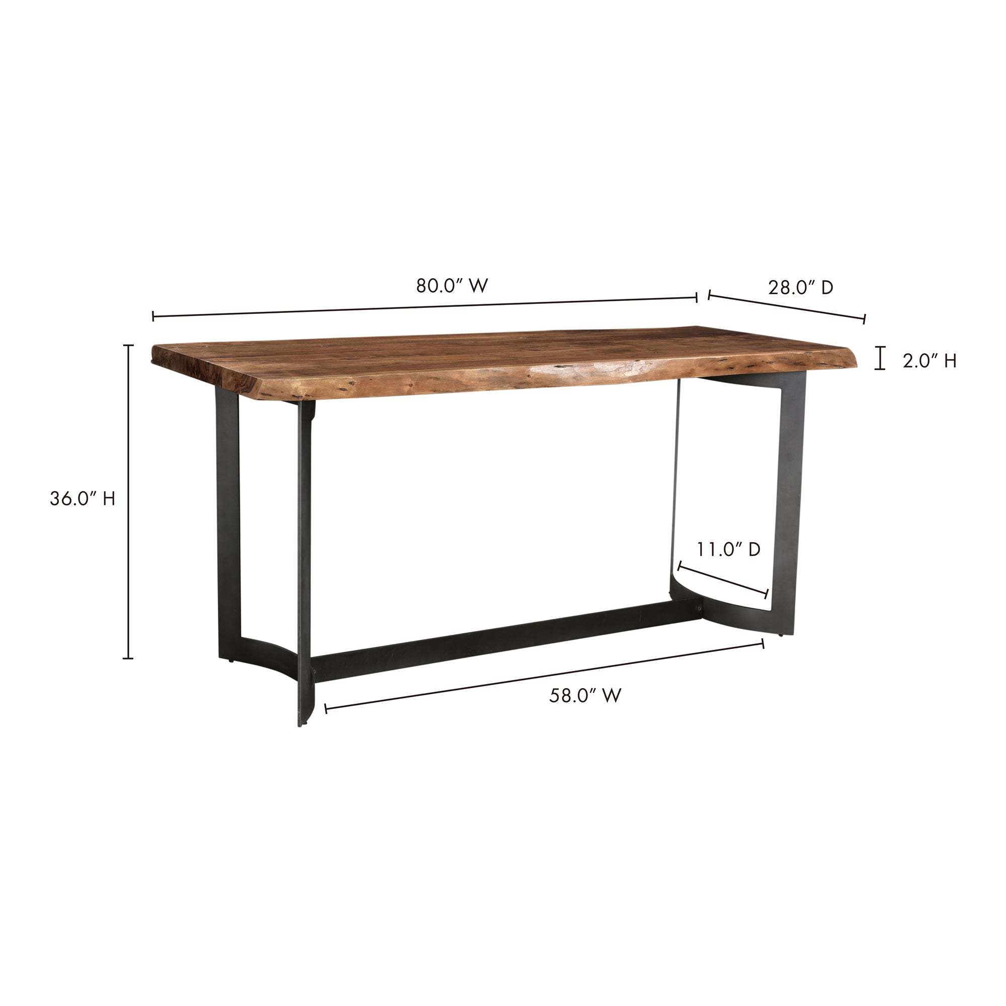 Bent Counter Table Brown - Central Designs