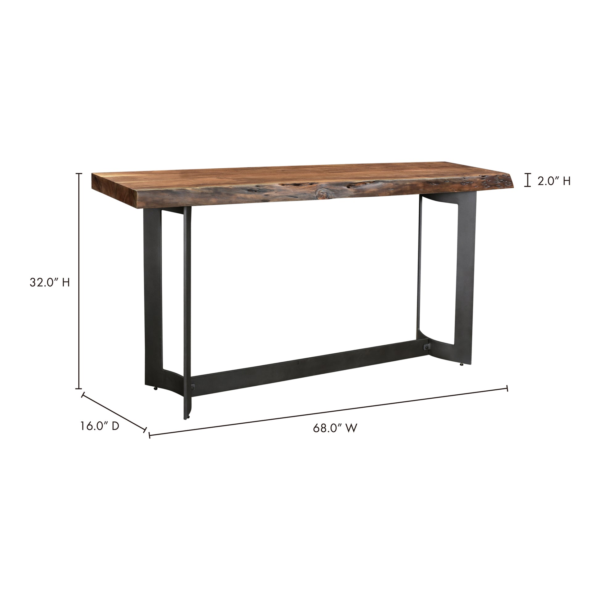 Bent Console Table Brown - Central Designs