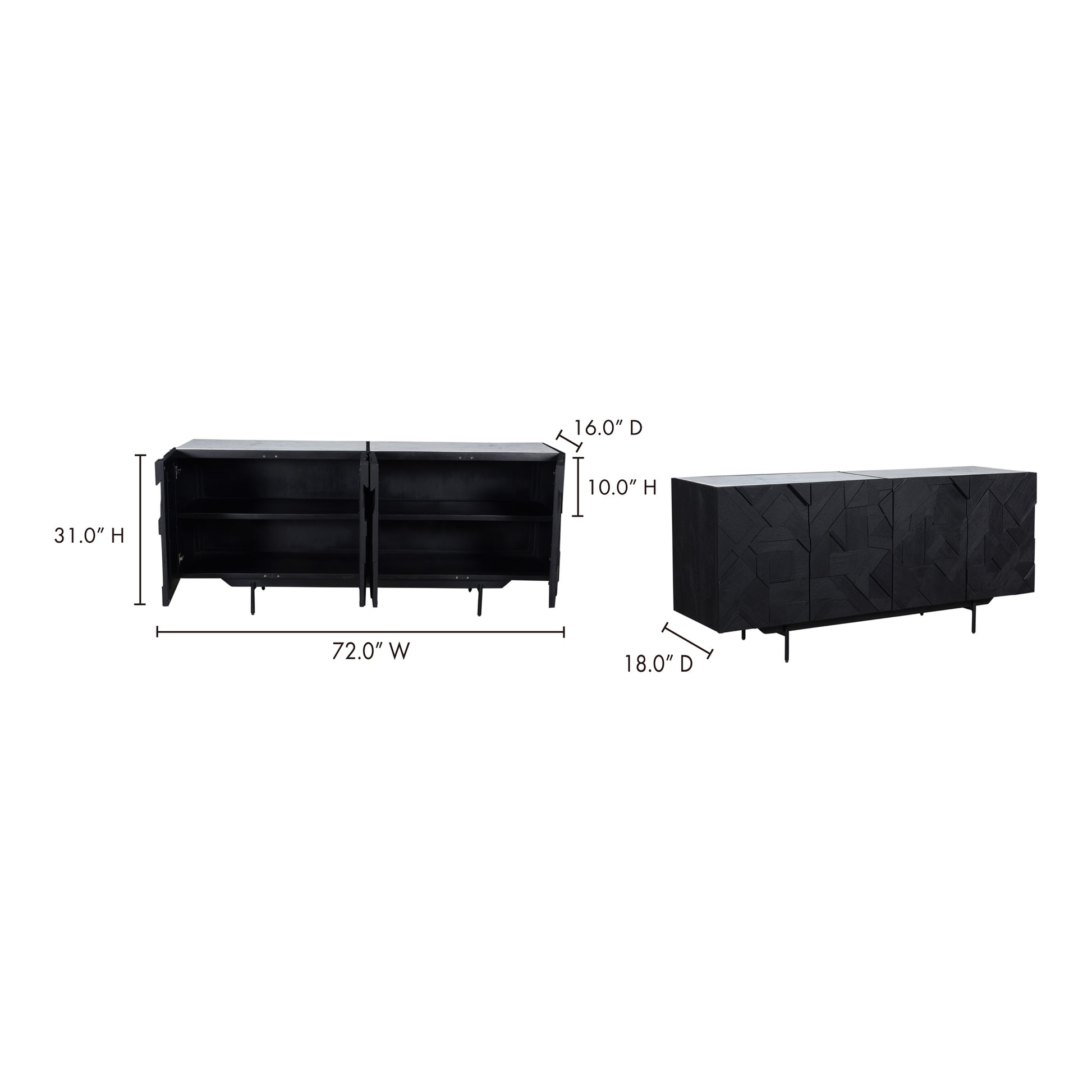 Kattan Sideboard Black - Central Designs