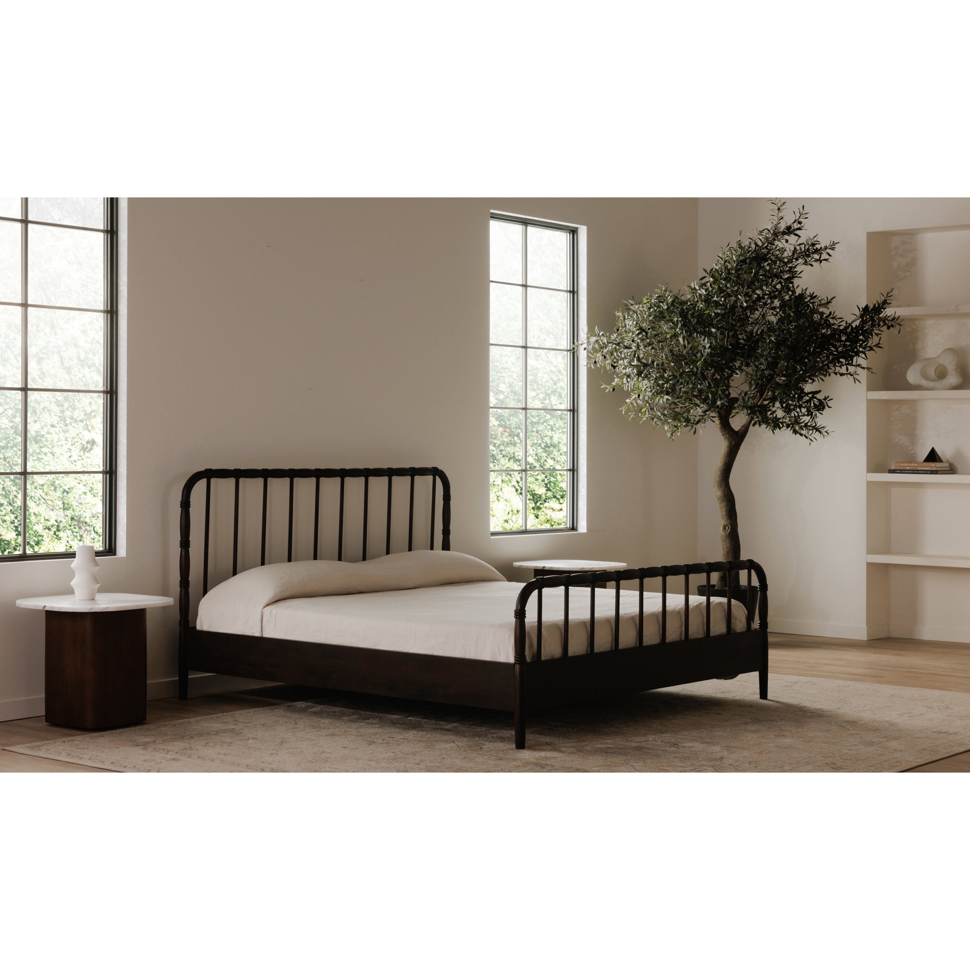 Vivian Queen Bed Dark Brown - Central Designs