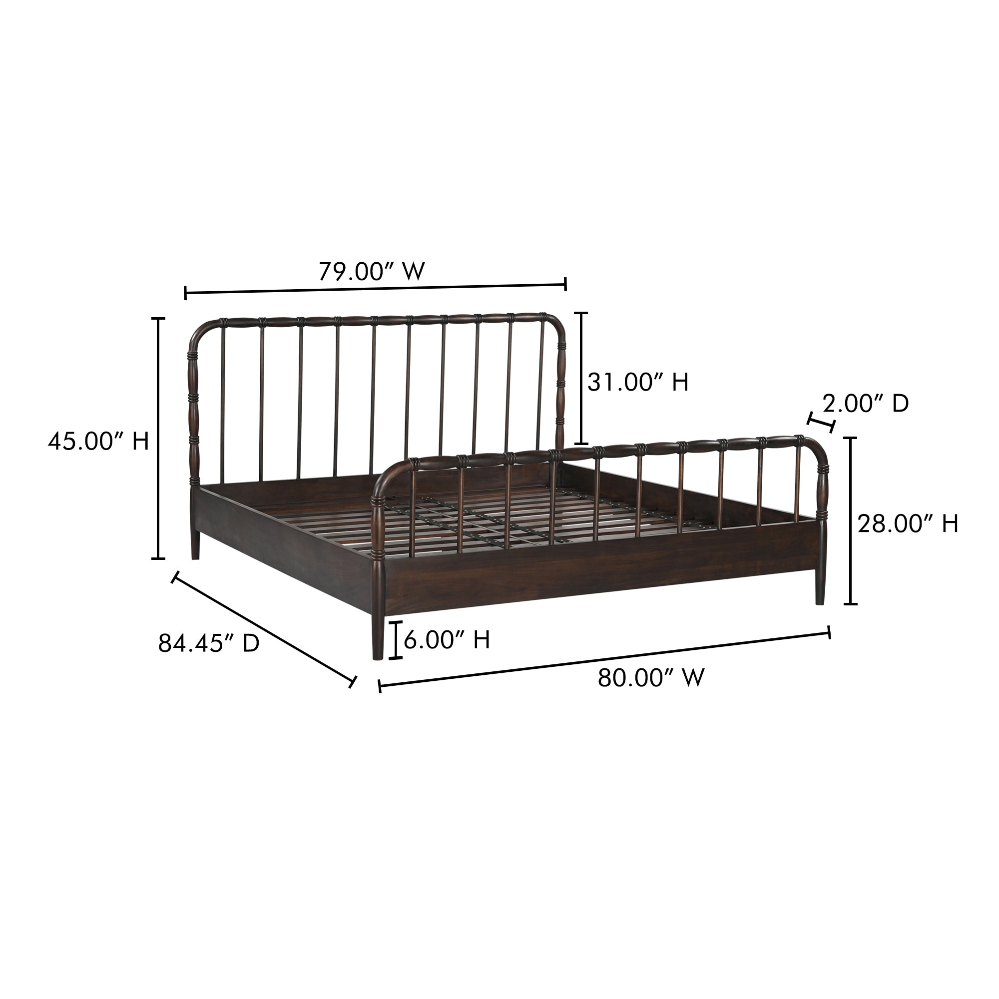 Vivian King Bed Dark Brownn