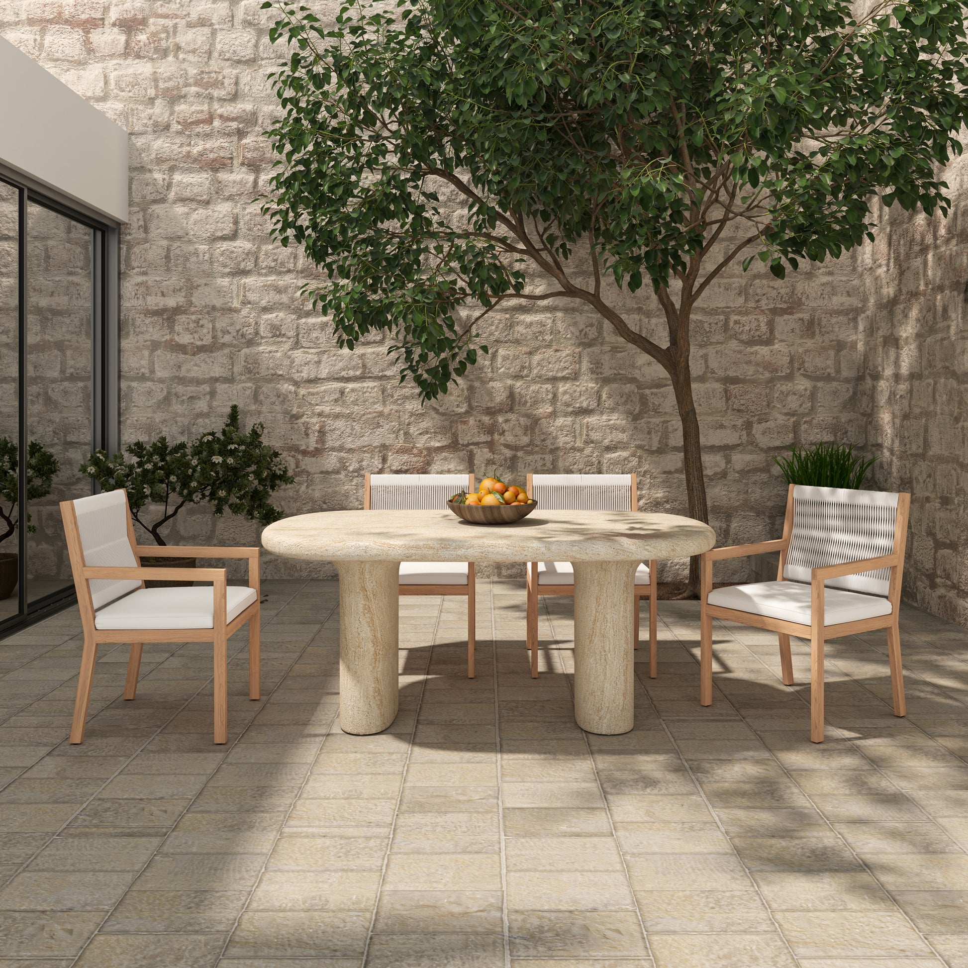 Warby Outdoor Dining Table Beige - Central Designs