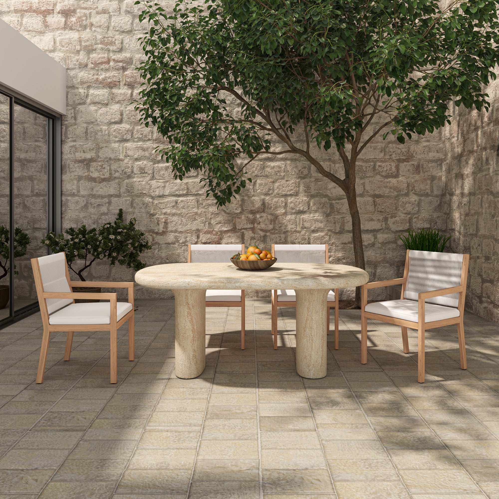 Warby Outdoor Dining Table Beige - Central Designs
