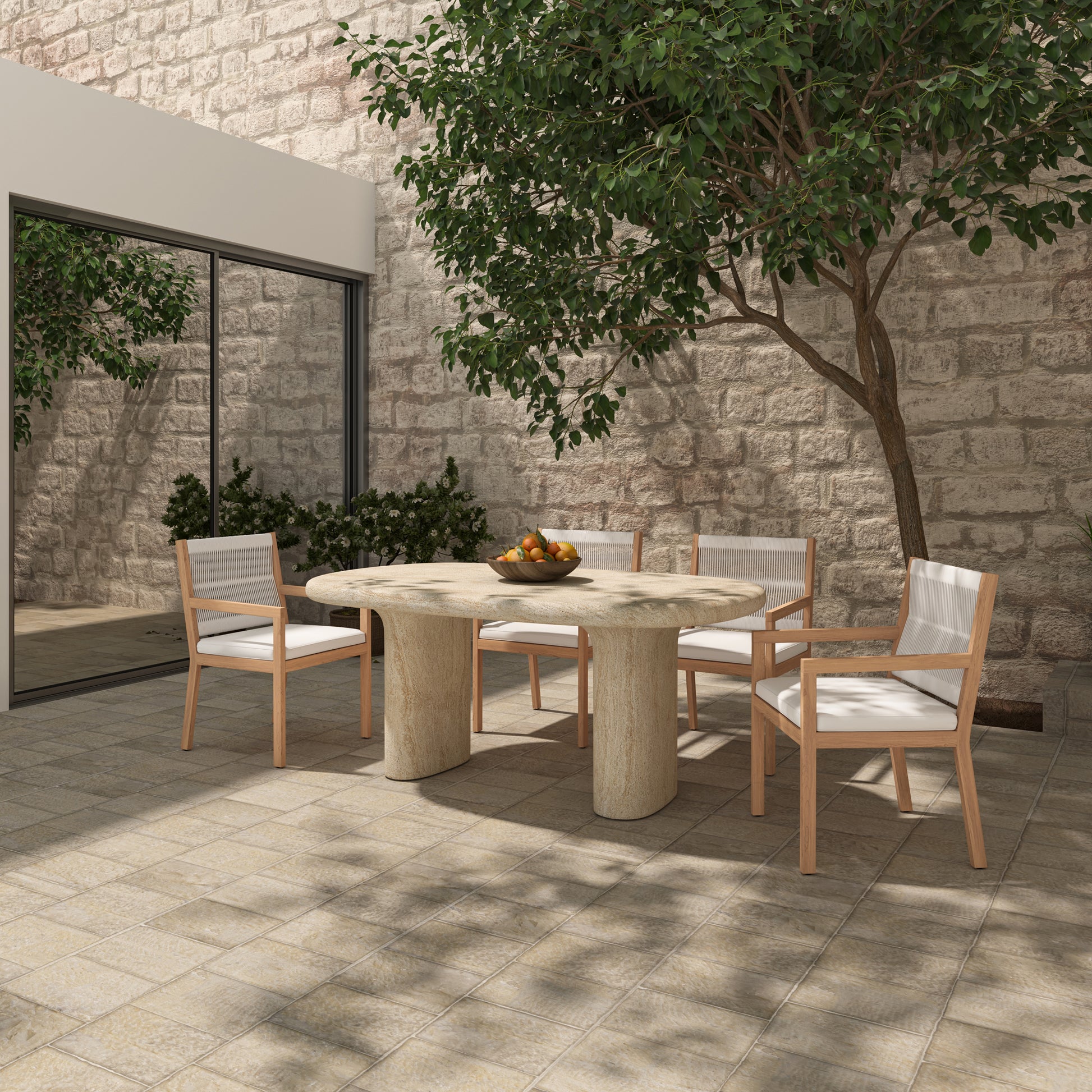 Warby Outdoor Dining Table Beige - Central Designs