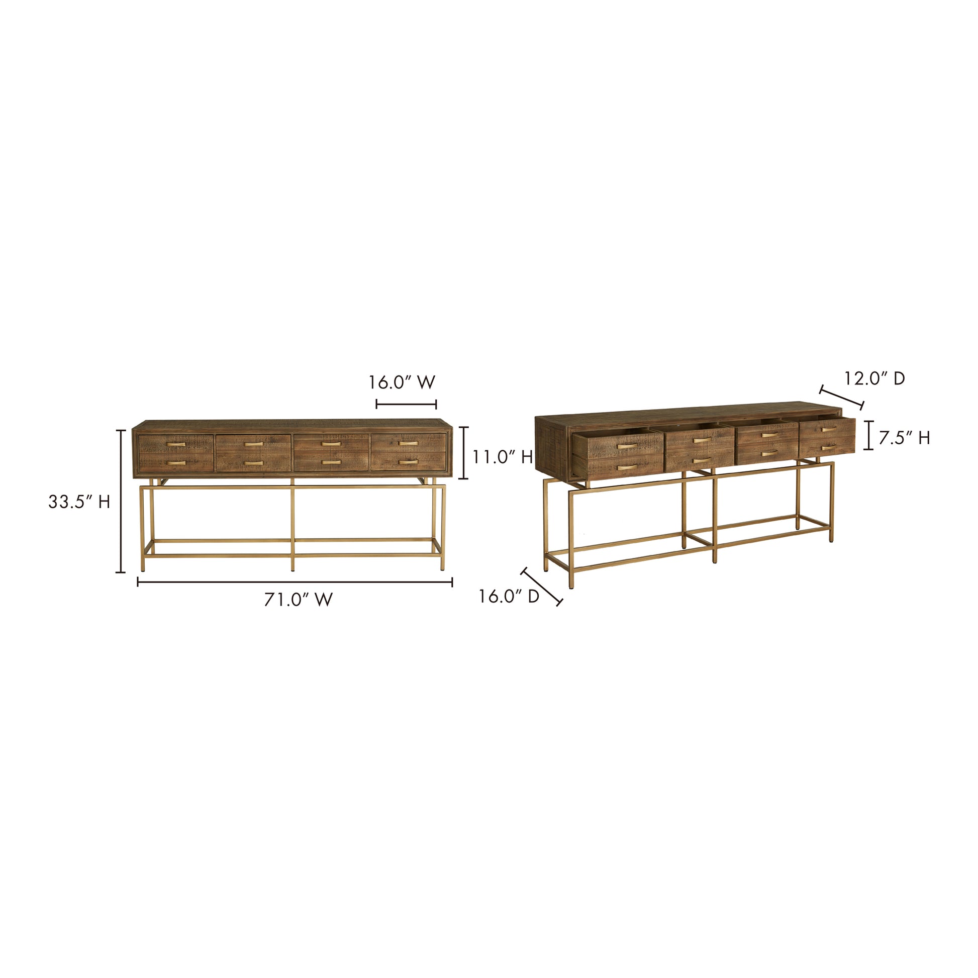 Annecy Console Table Natural - Central Designs