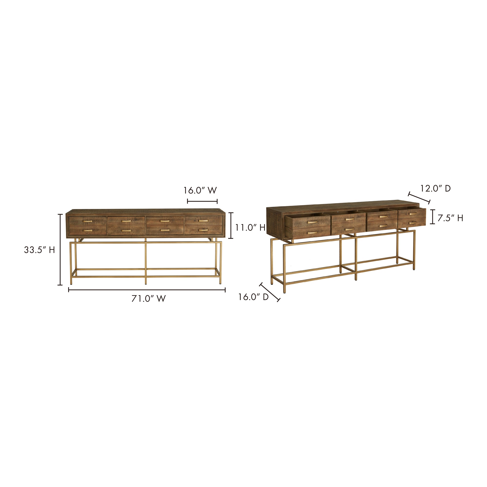 Annecy Console Table Natural - Central Designs