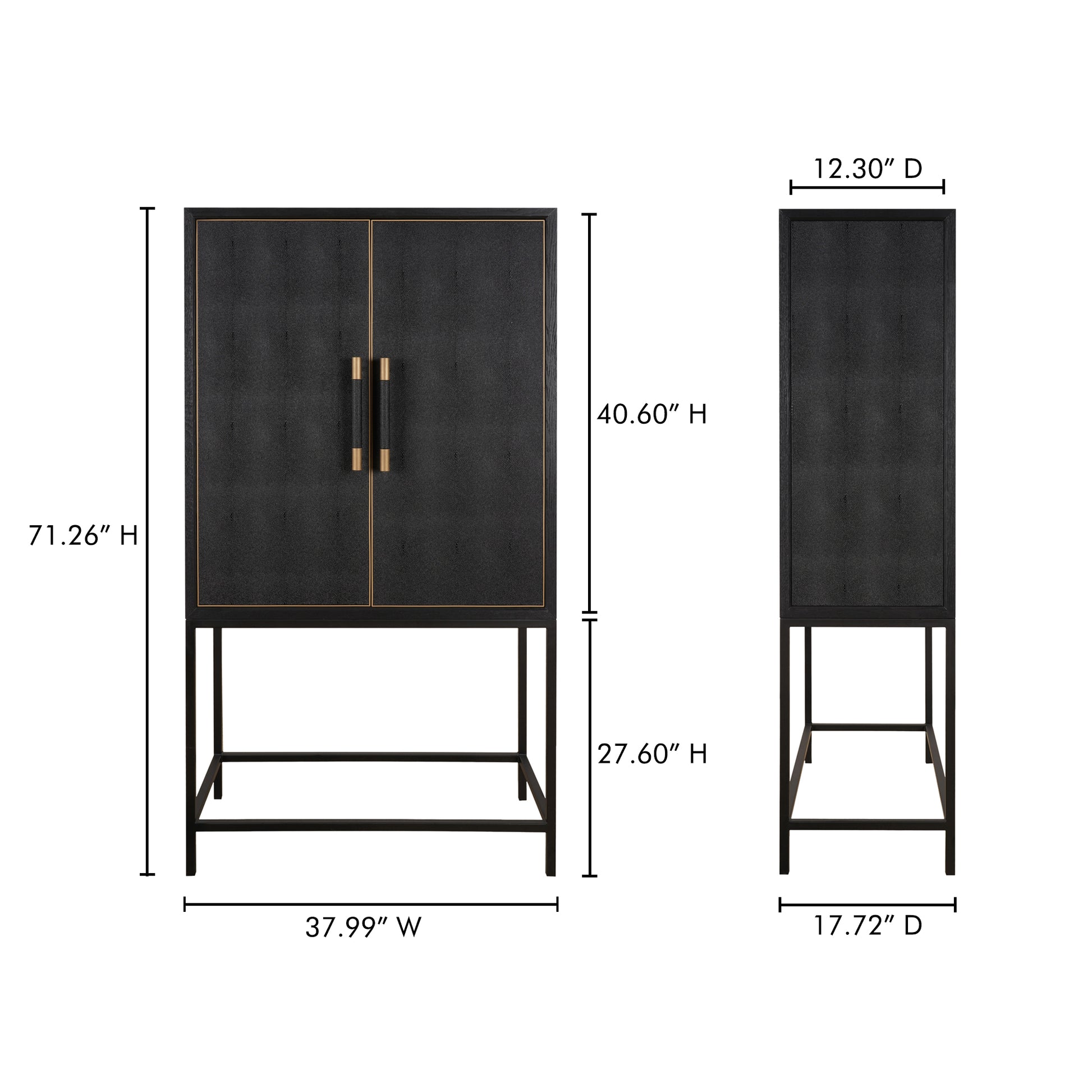 Mako Bar Cabinet Black - Central Designs