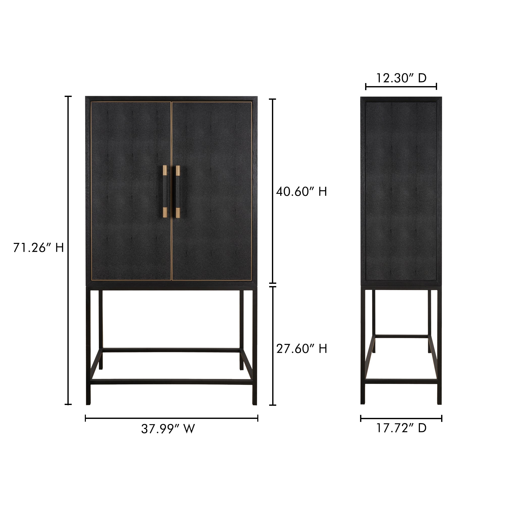 Mako Bar Cabinet Black - Central Designs