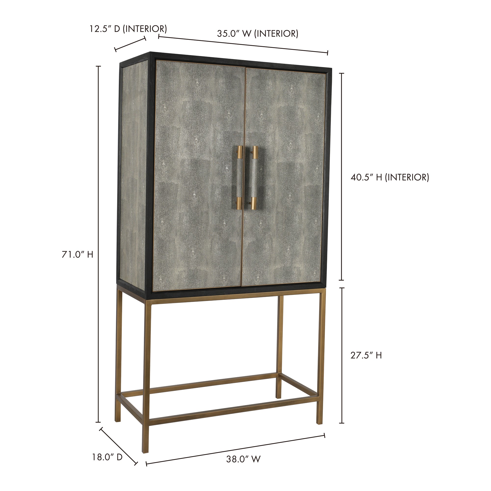 Mako Bar Cabinet Grey