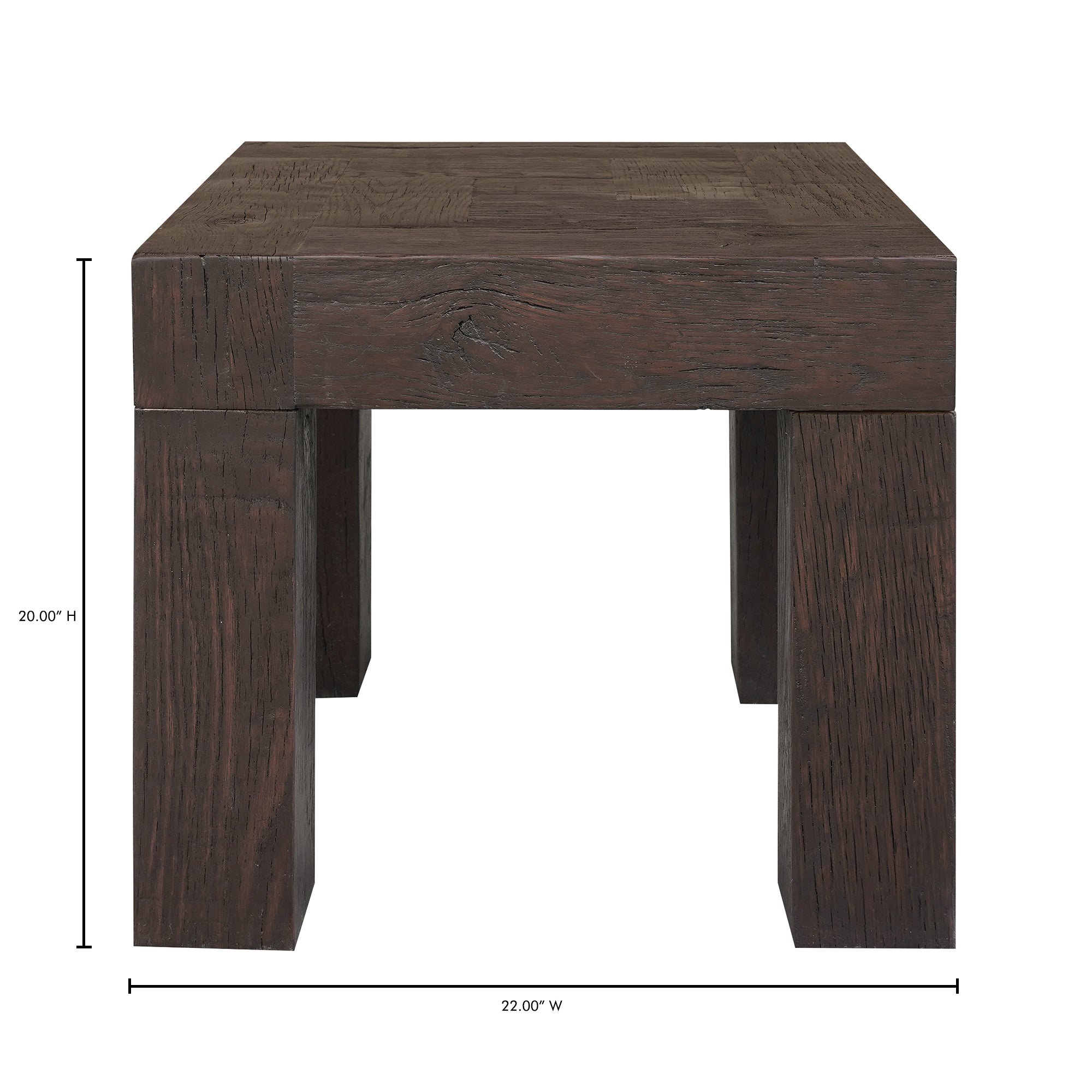 Evander Side Table Rustic Brown