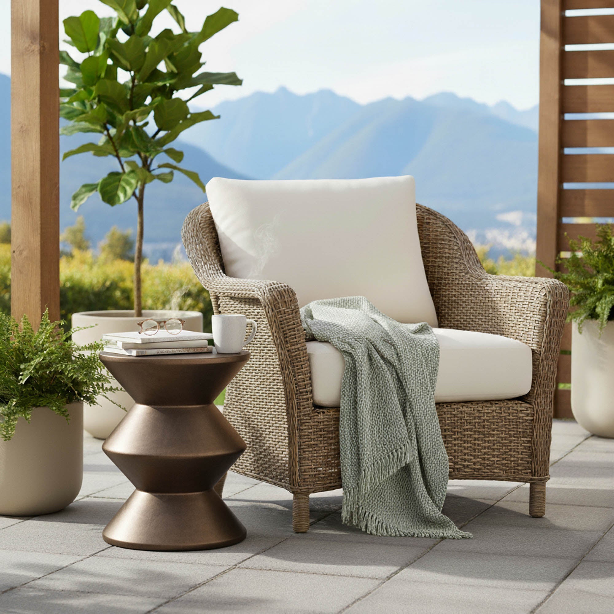 Concrete Inverted Side Table - Bronze