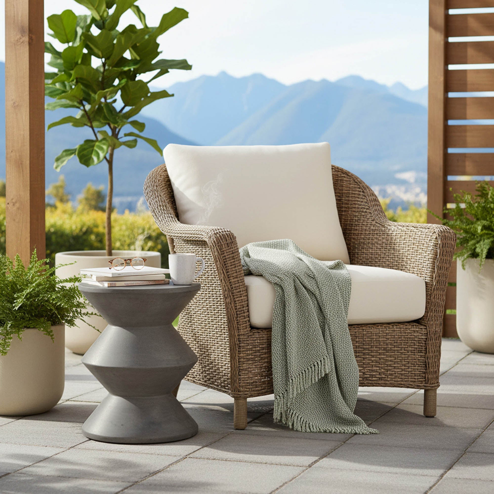 Concrete Inverted Side Table - Dark Grey