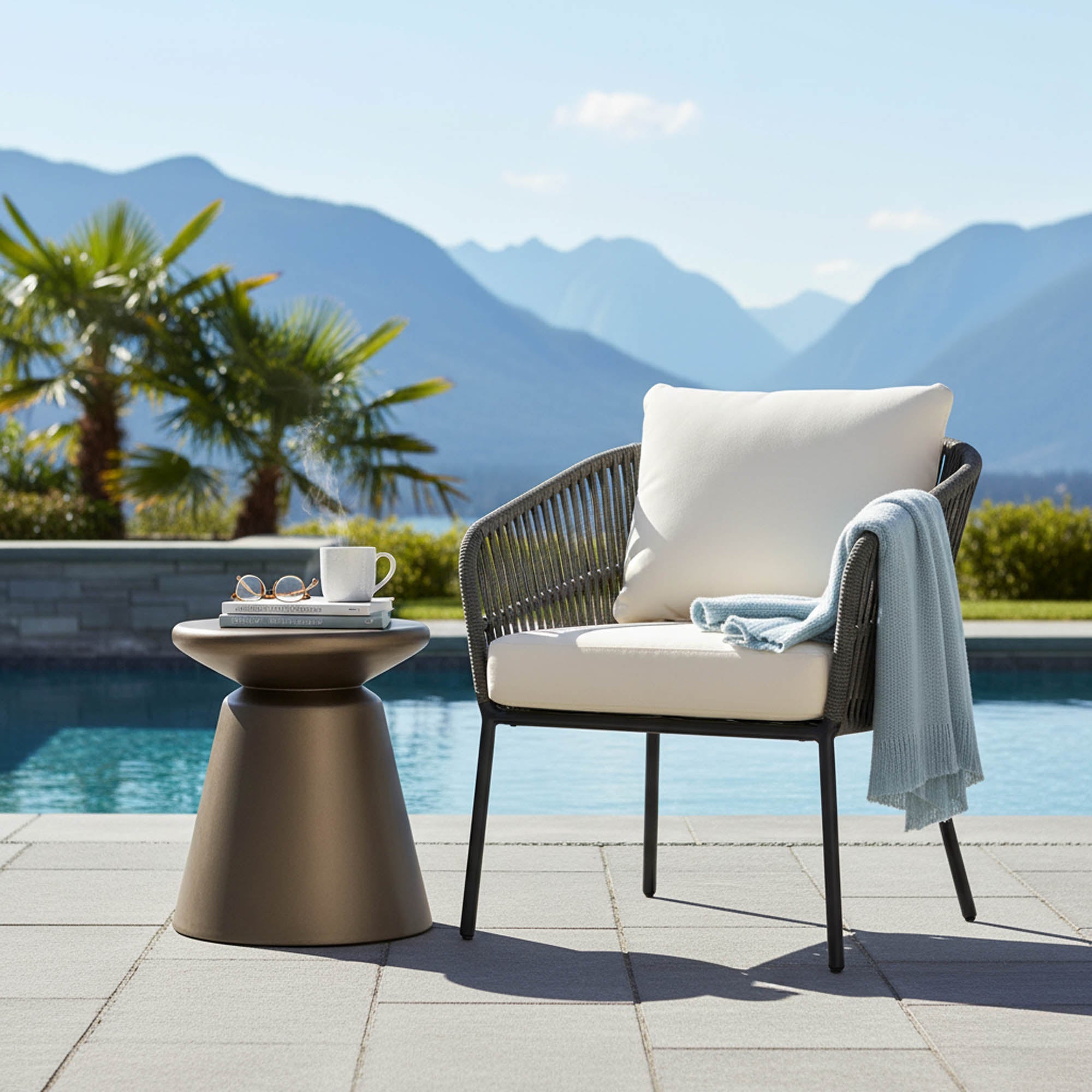 Concrete Mineral Side Table - Bronze