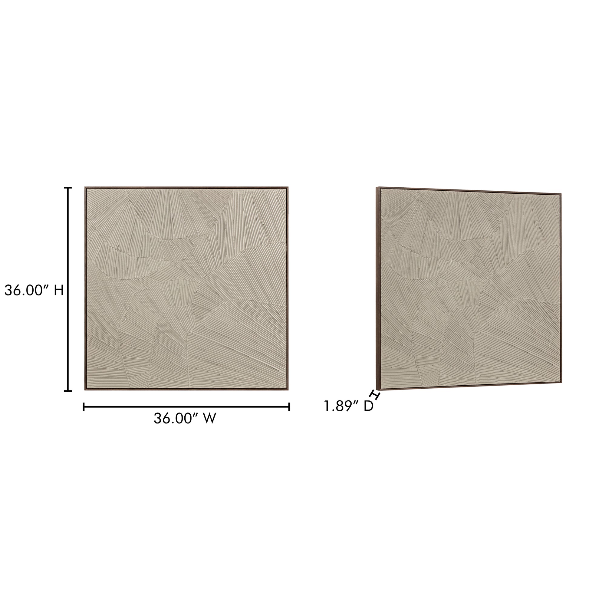 Flutter Framed Painting Cool Beige - Central Designs