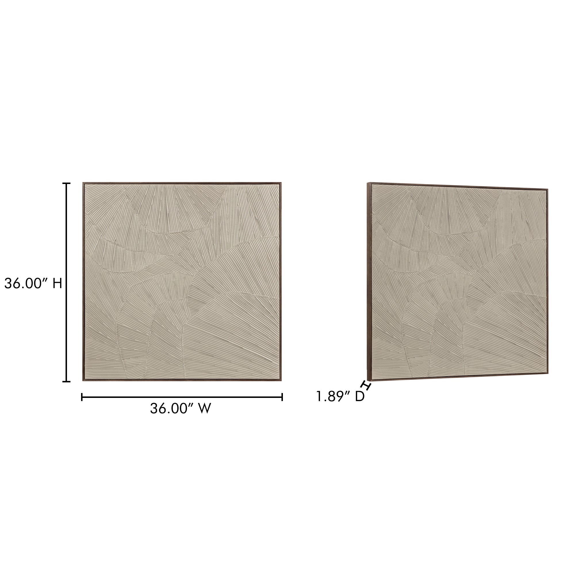 Flutter Framed Painting Cool Beige - Central Designs