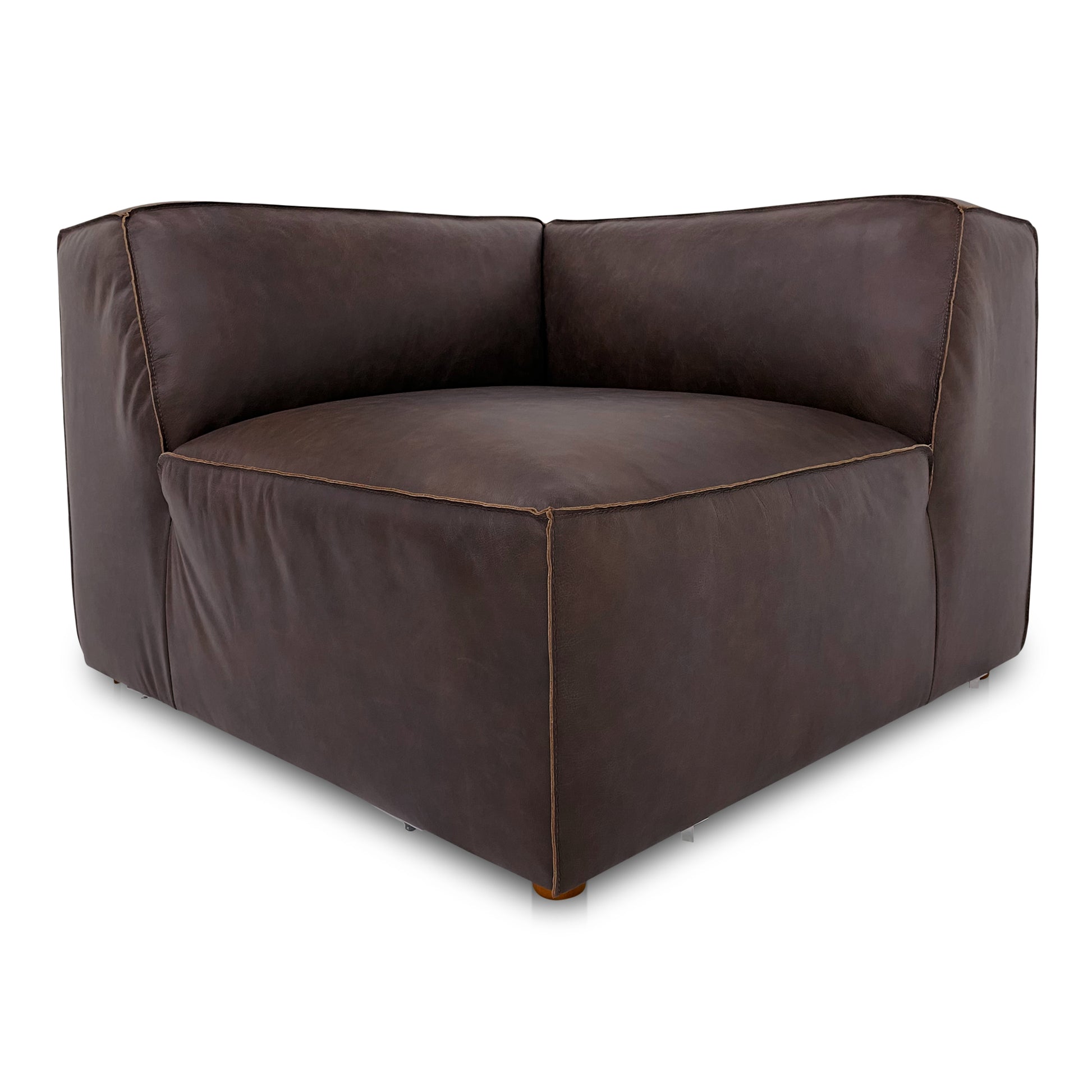 Form Corner Chair Espresso Brown Leather - Central Designs
