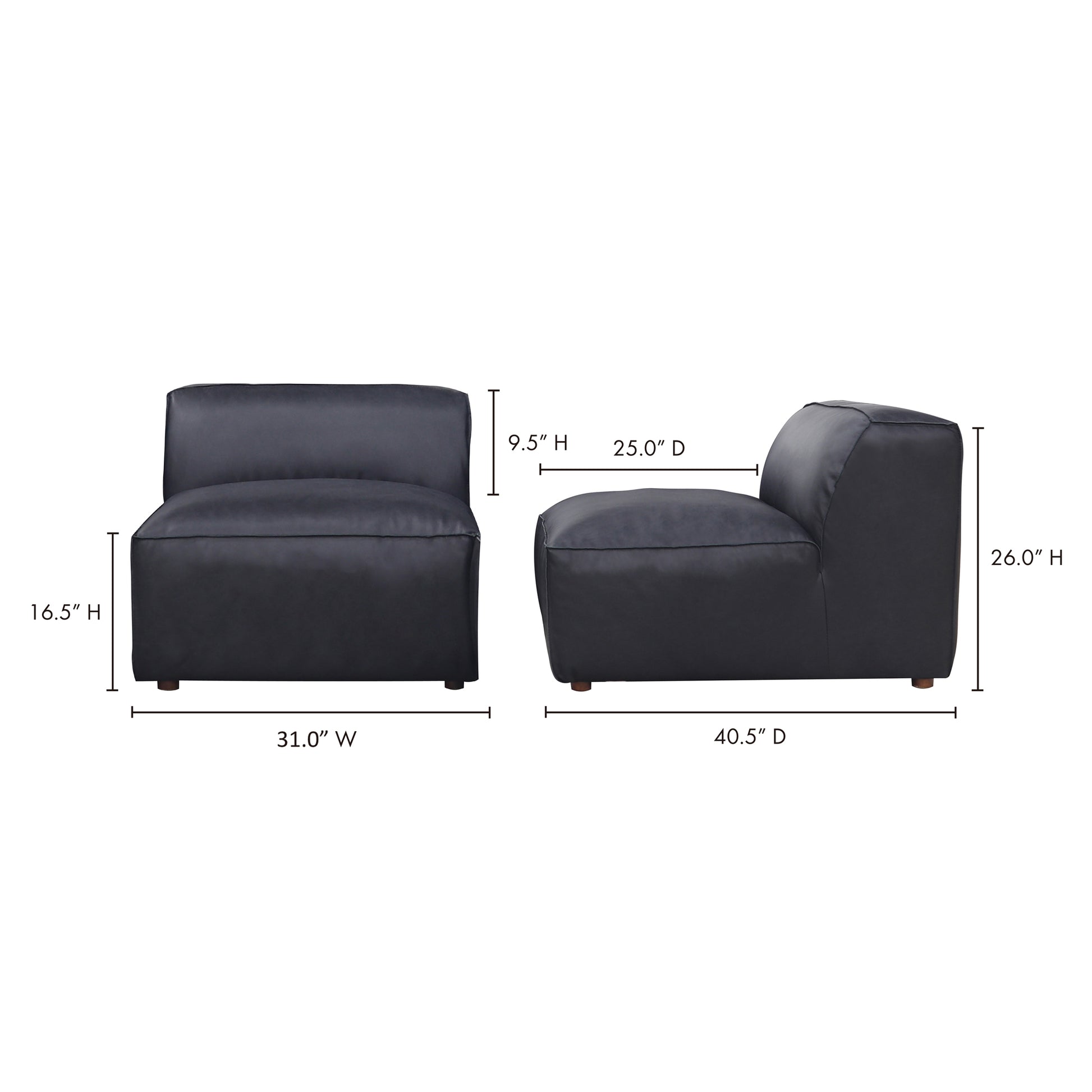 Form Slipper Chair Vantage Black Leather - Central Designs