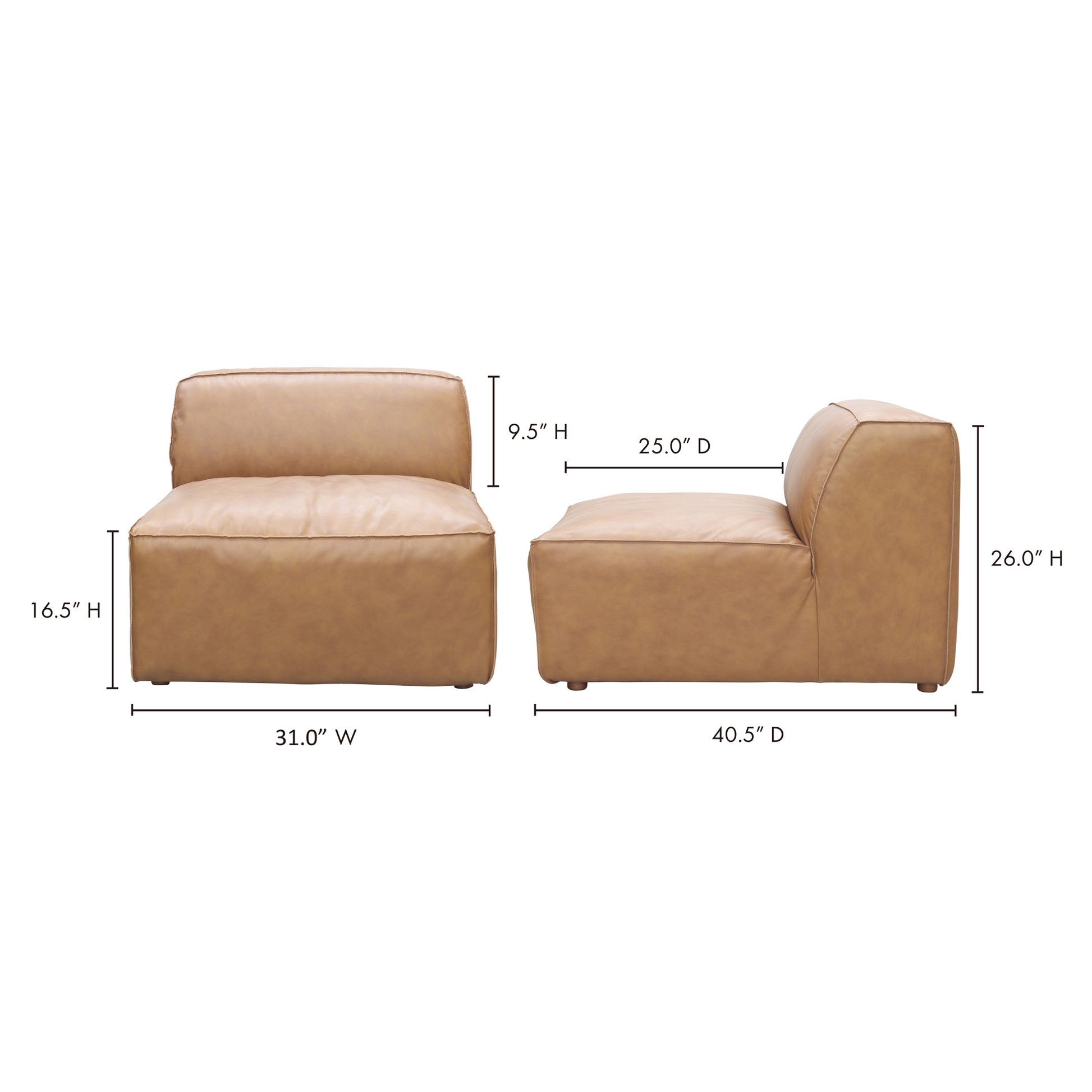 Form Slipper Chair Sonoran Tan Leather - Central Designs