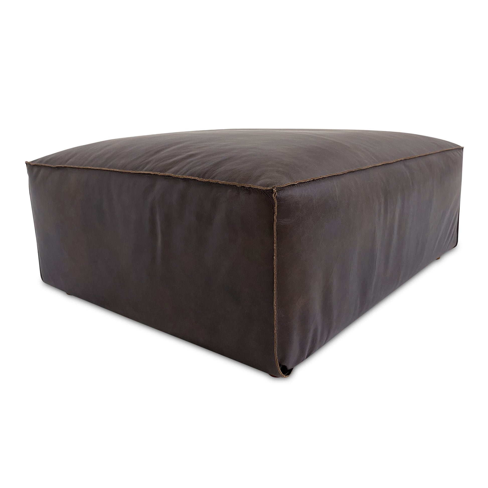 Form Ottoman Espresso Brown Leather - Central Designs