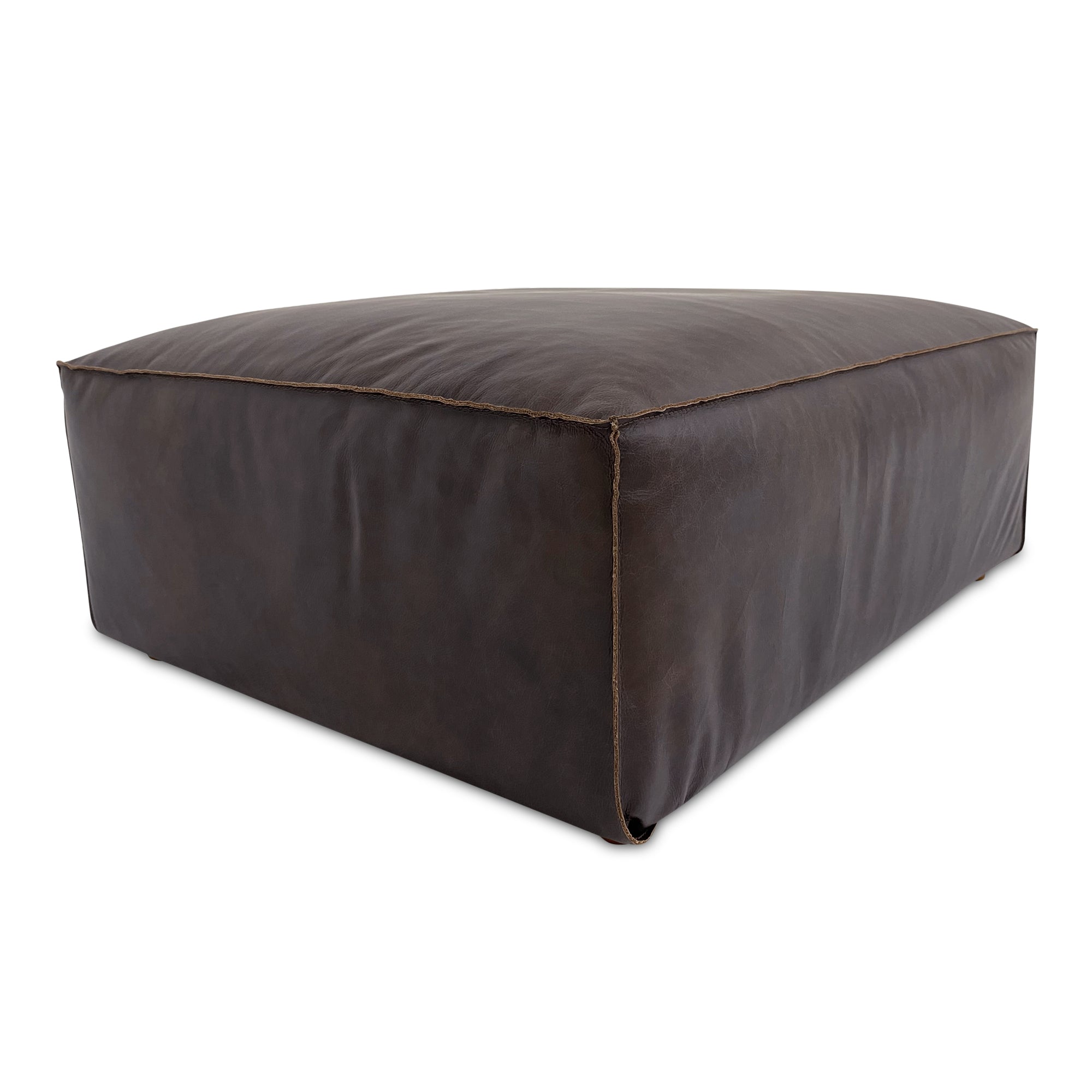 Form Ottoman Espresso Brown Leather - Central Designs