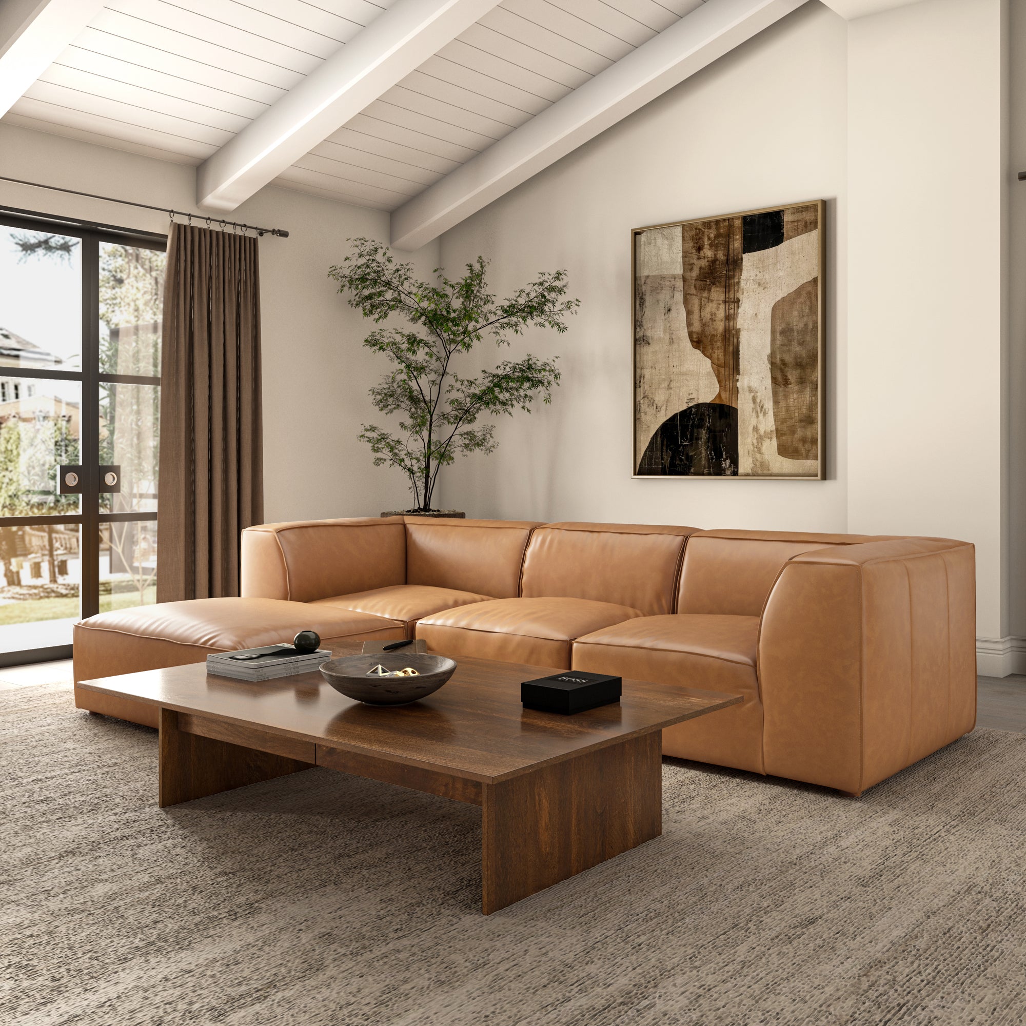 Form Ottoman Sonoran Tan Leather