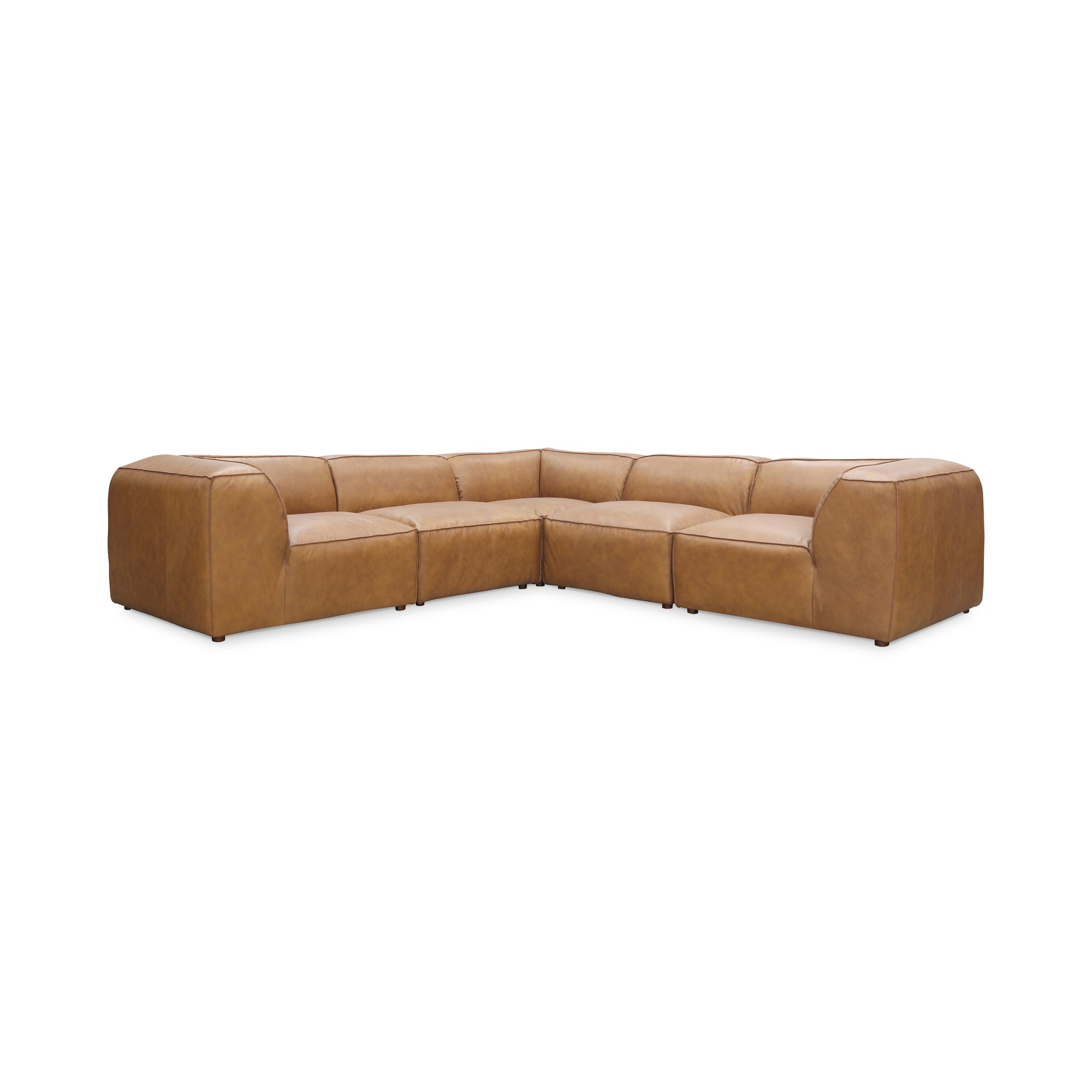 Form Classic L - Shaped Modular Sectional Sonoran Tan Leather - Central Designs