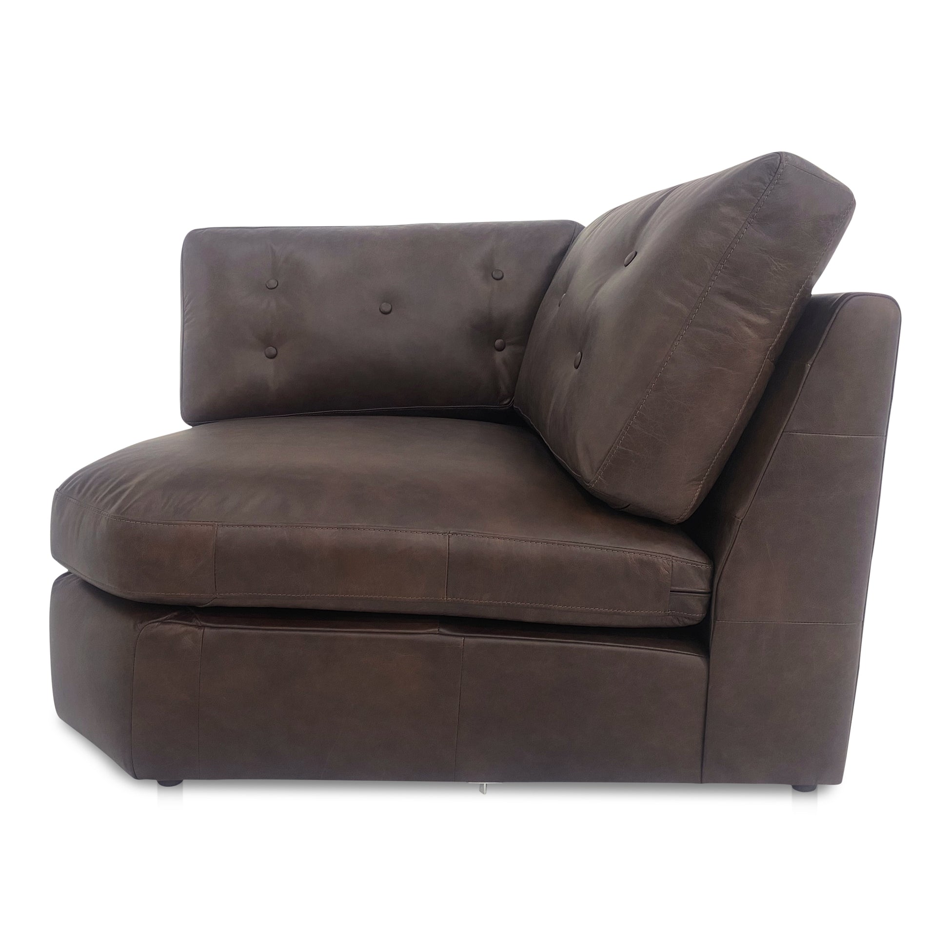 Thurlow Corner Chair Espresso Brown Leather - Central Designs
