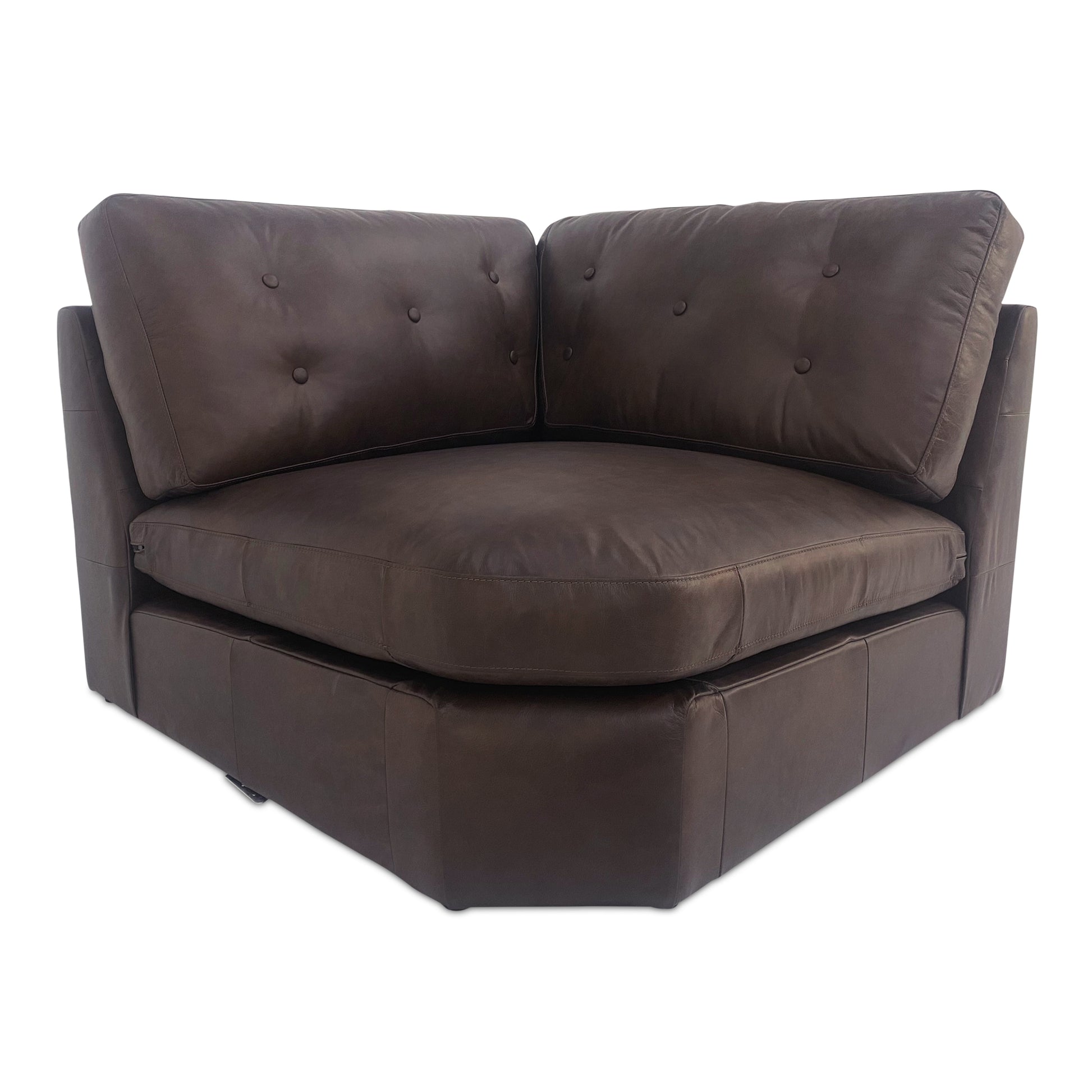Thurlow Corner Chair Espresso Brown Leather - Central Designs