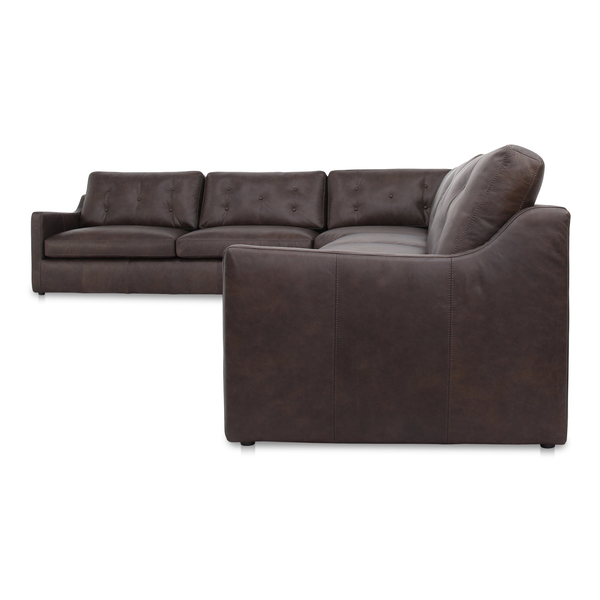 Thurlow Corner Modular Sectional Espresso Brown Leather - Central Designs