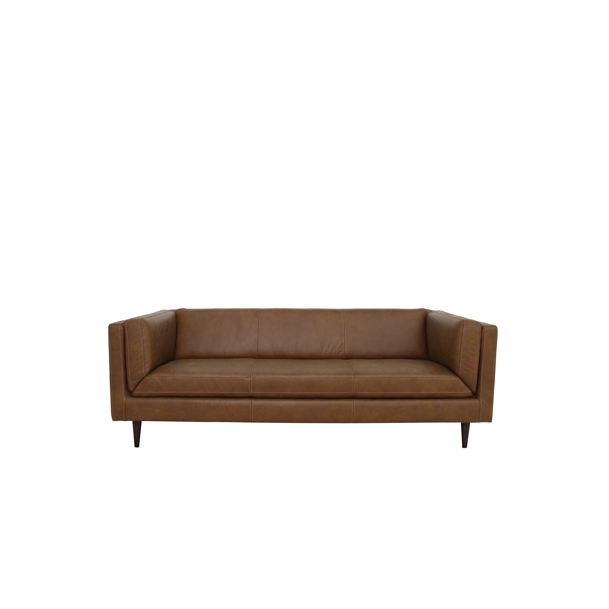 Woods Sofa Brown Leather - Central Designs